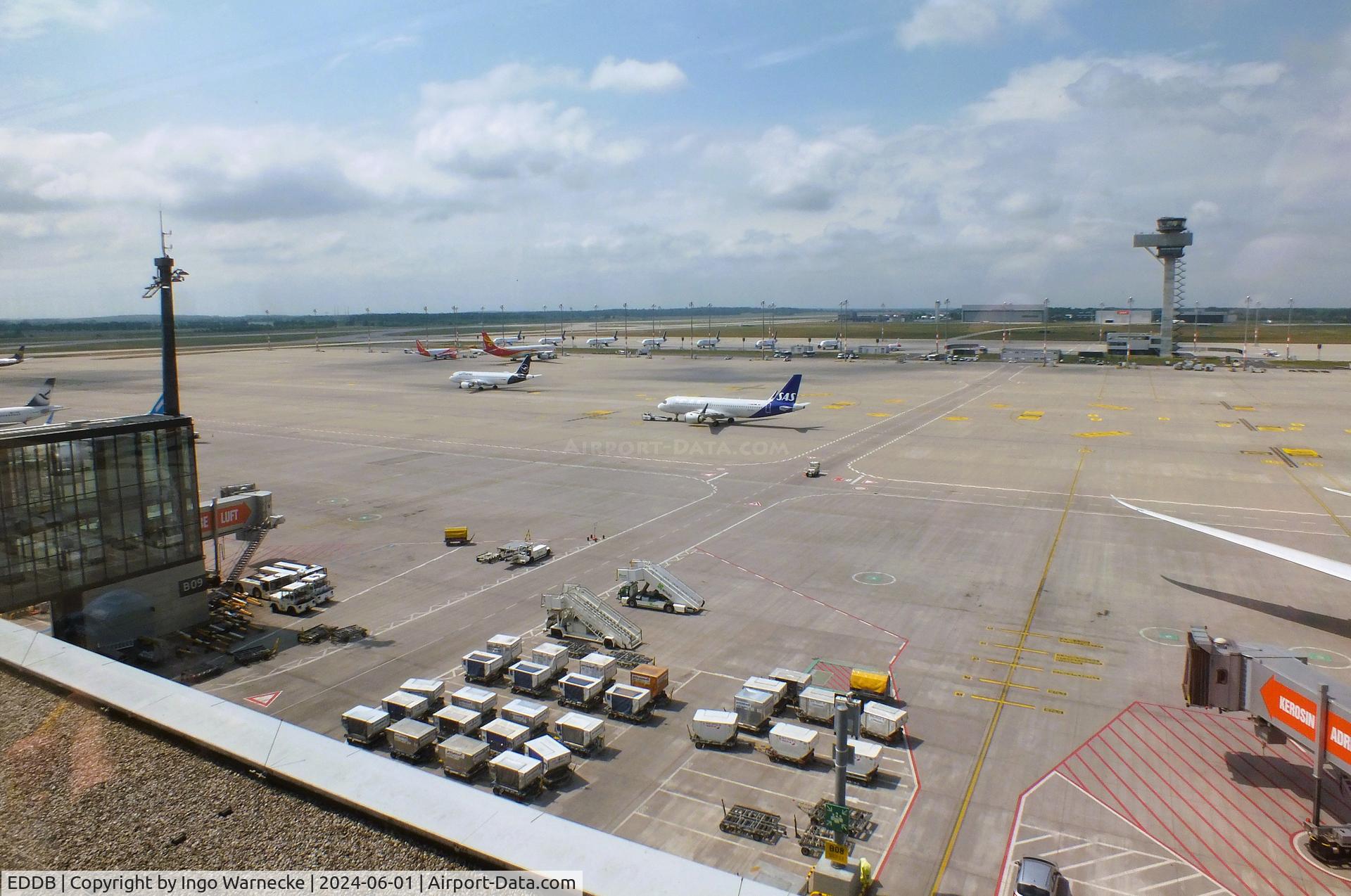Berlin Brandenburg International Airport, Berlin Germany (EDDB) - apron and tower at BER airport