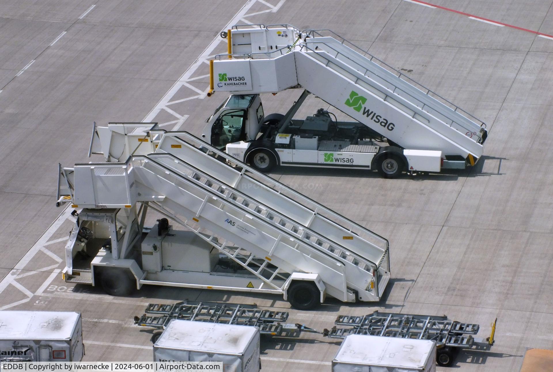 Berlin Brandenburg International Airport, Berlin Germany (EDDB) - self-powered open boarding stairs at BER airport #v