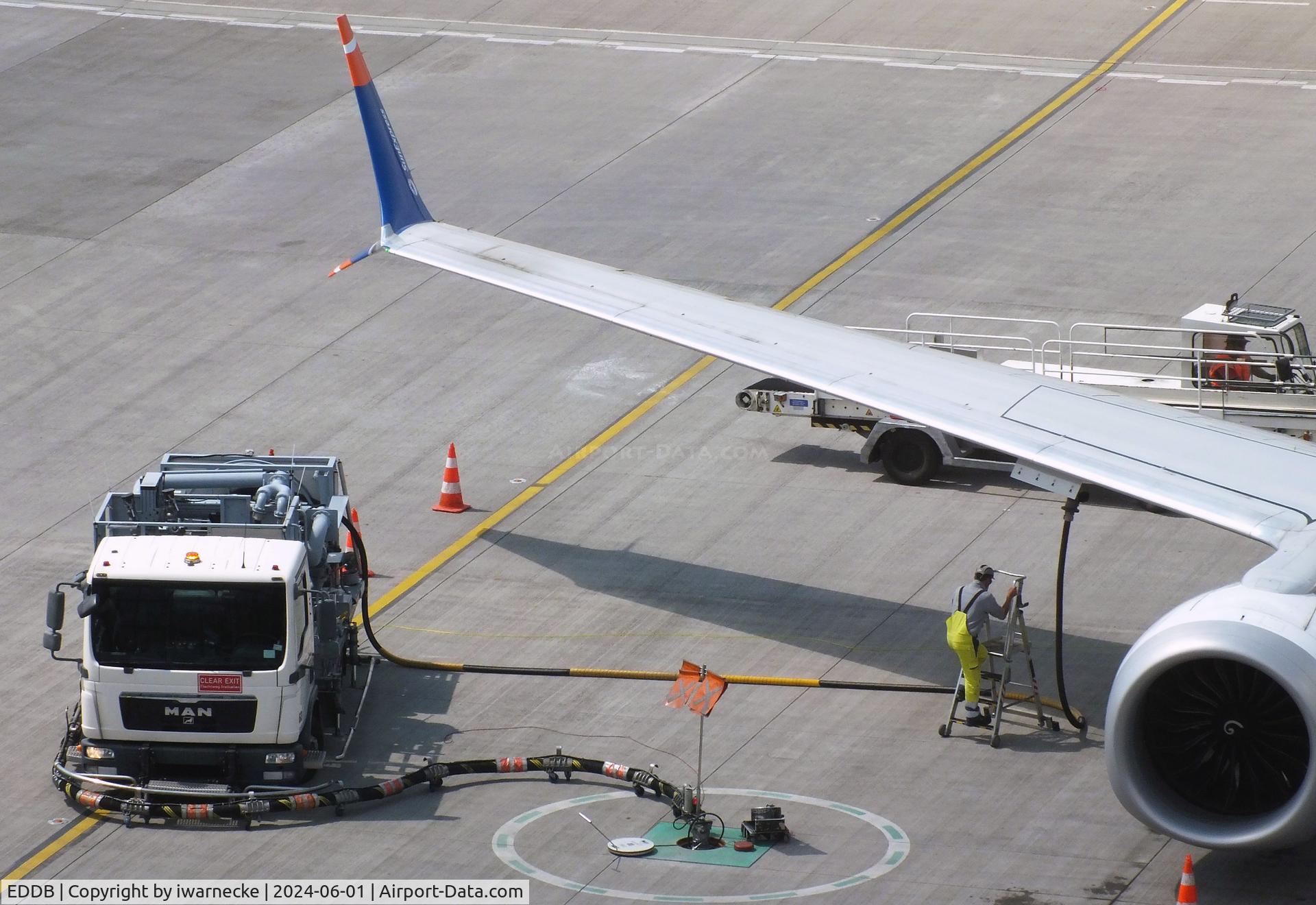 Berlin Brandenburg International Airport, Berlin Germany (EDDB) - hydrant refuelling truck in action at BER airport