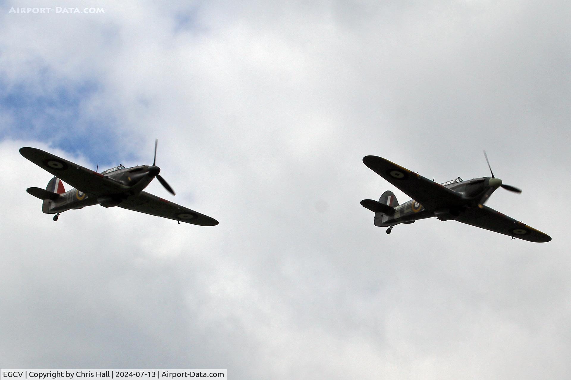 Sleap Airfield Airport, Shrewsbury, England United Kingdom (EGCV) - Hawker Hurricanes at Sleapkosh 2024