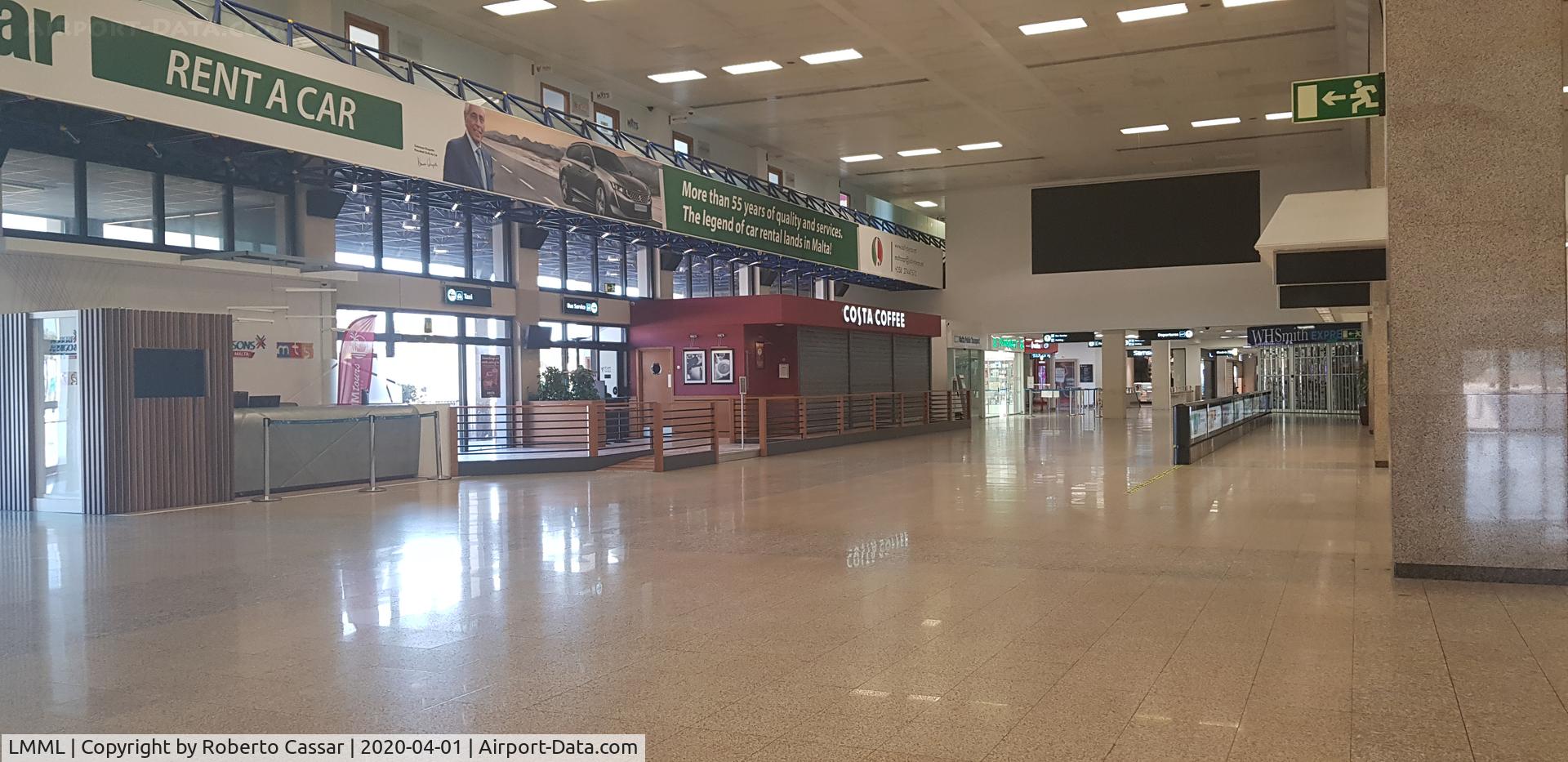 Malta International Airport (Luqa Airport), Luqa Malta (LMML) - Malta International Airport, Terminal Arrivals Area Empty during COVID-19 Closure in 2020.