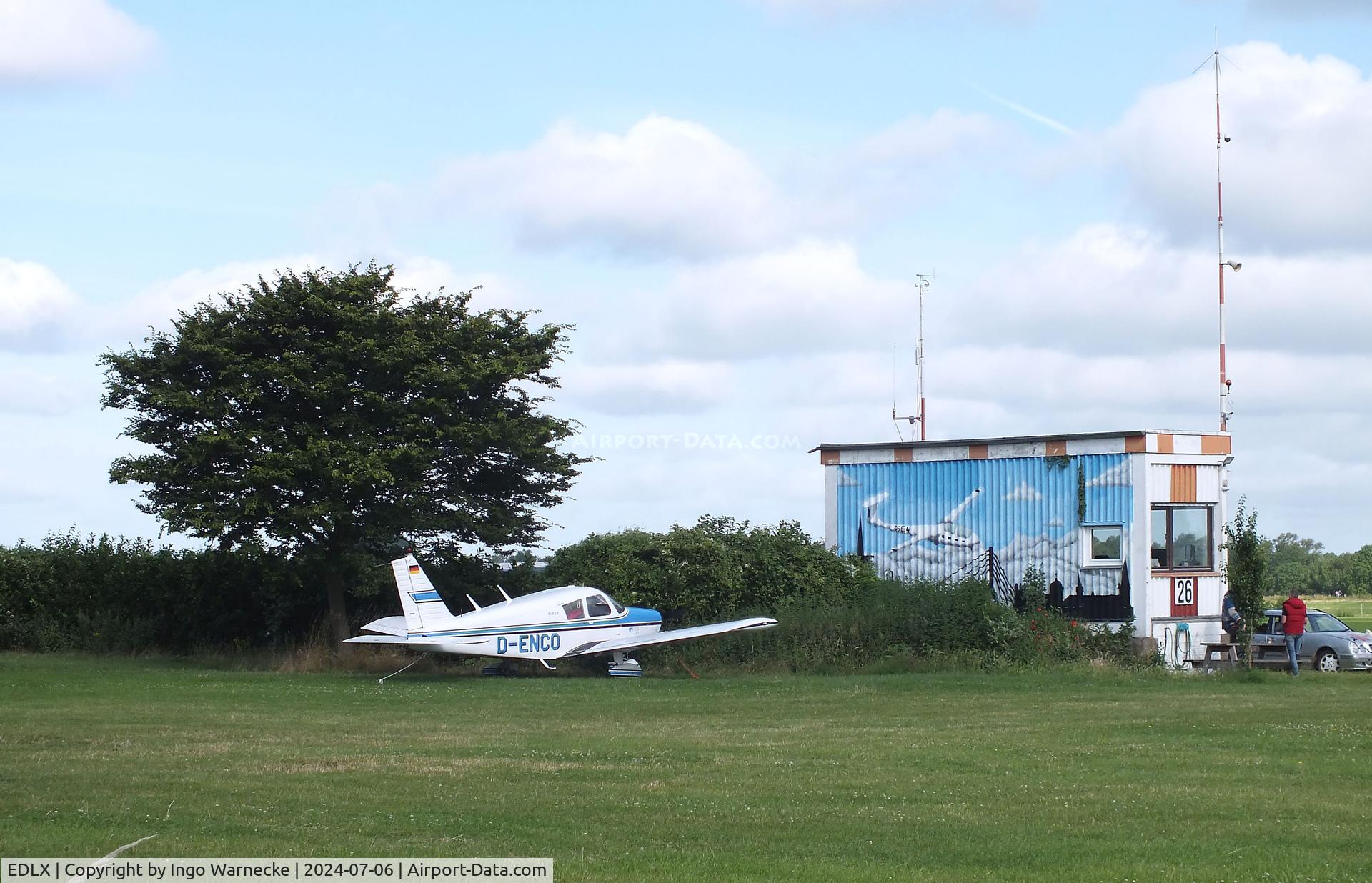 EDLX Airport - landside view of the 'tower' at Wesel-Römerwardt airfield