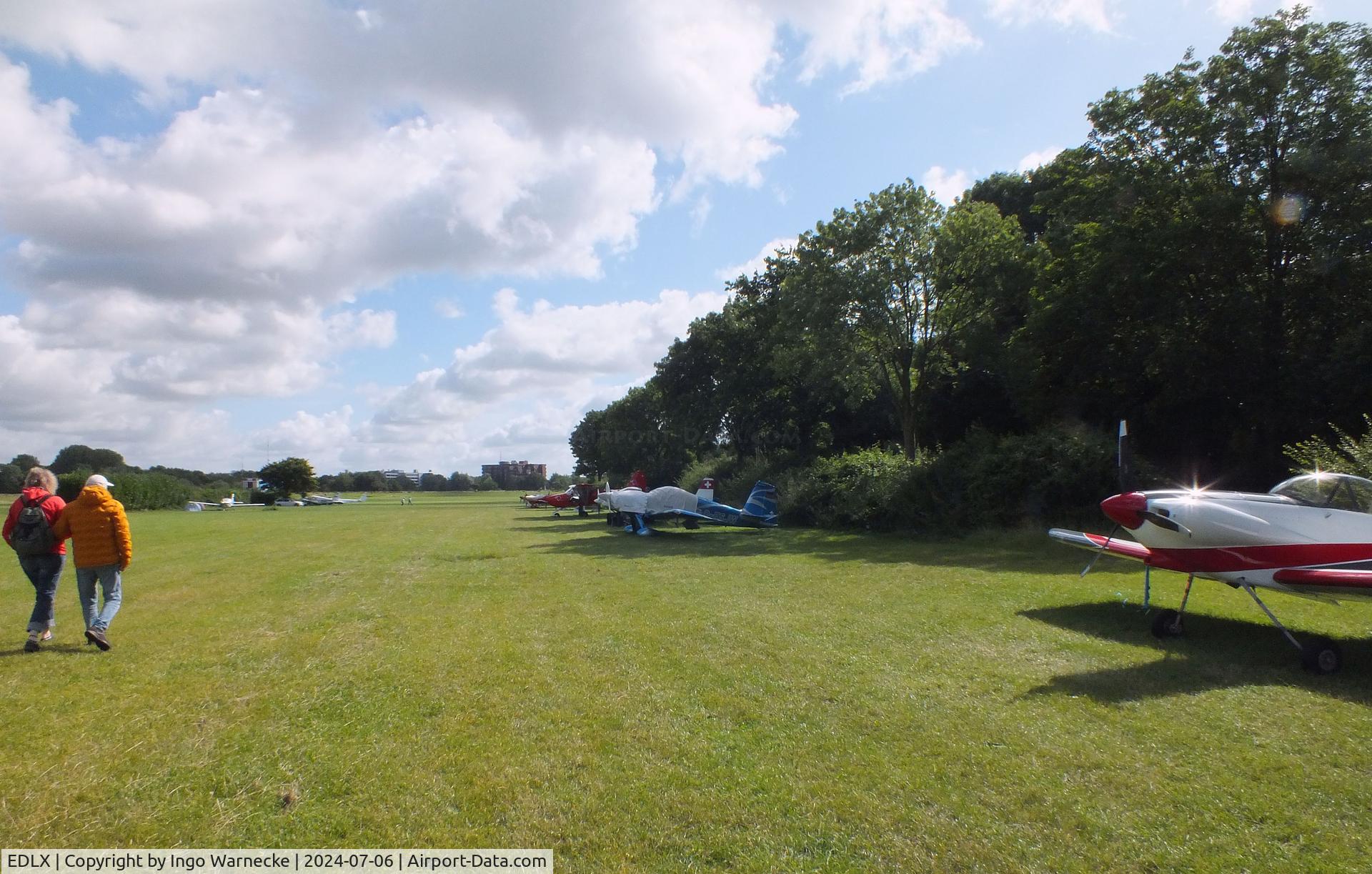 EDLX Airport - part of the flightline during the OUV-Sommertreffen 2024 at Wesel-Römerwardt airfield