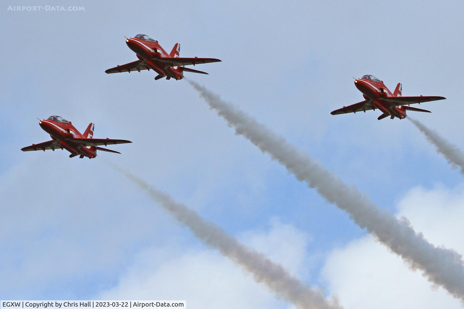 RAF Waddington Airport, Waddington, England United Kingdom (EGXW) - Red Arrows at RAF Waddington