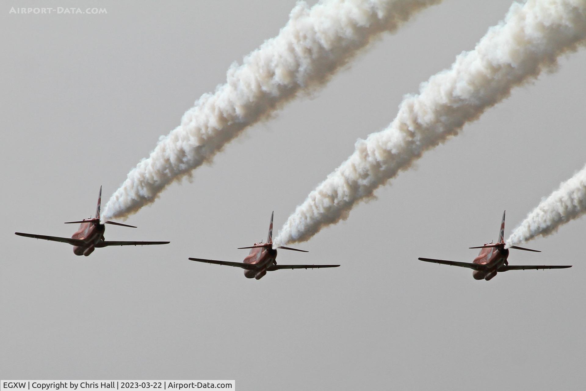 RAF Waddington Airport, Waddington, England United Kingdom (EGXW) - Red Arrows at RAF Waddington