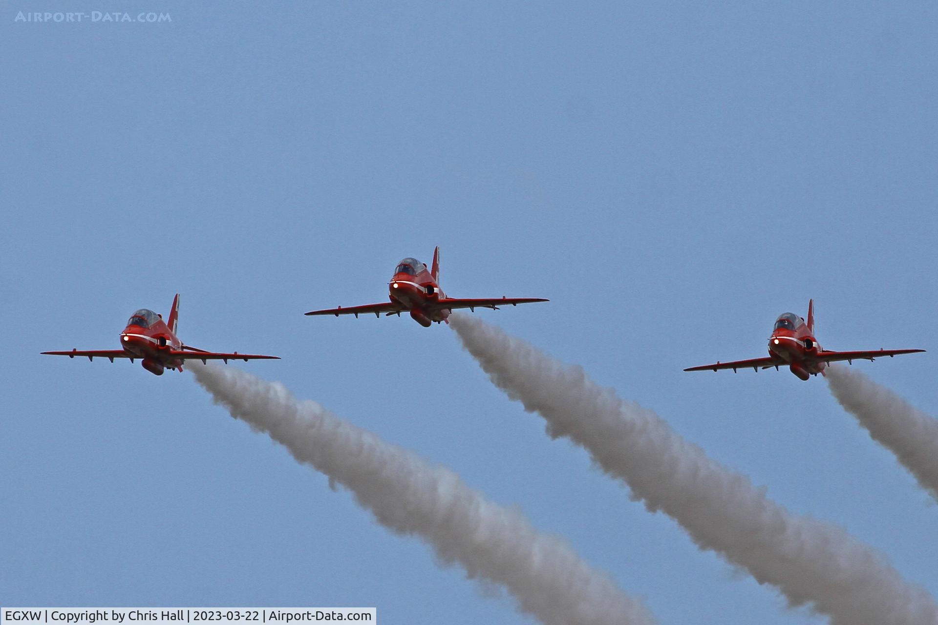 RAF Waddington Airport, Waddington, England United Kingdom (EGXW) - Red Arrows at RAF Waddington
