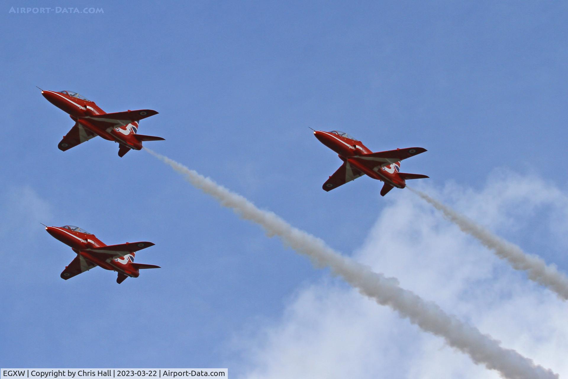 RAF Waddington Airport, Waddington, England United Kingdom (EGXW) - Red Arrows at RAF Waddington