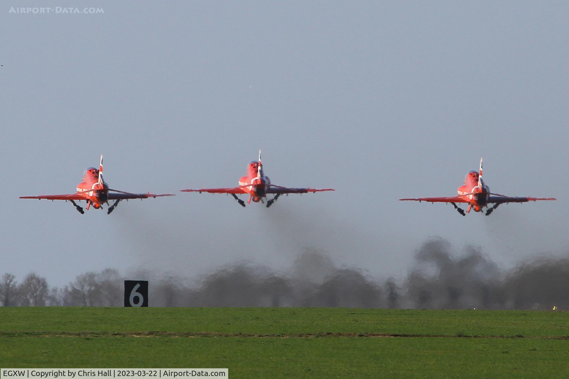 RAF Waddington Airport, Waddington, England United Kingdom (EGXW) - Red Arrows at RAF Waddington