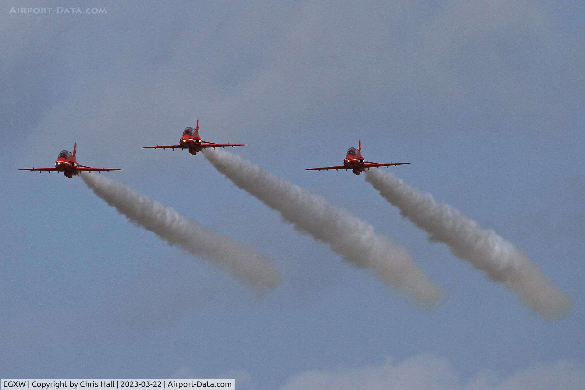 RAF Waddington Airport, Waddington, England United Kingdom (EGXW) - Red Arrows at RAF Waddington