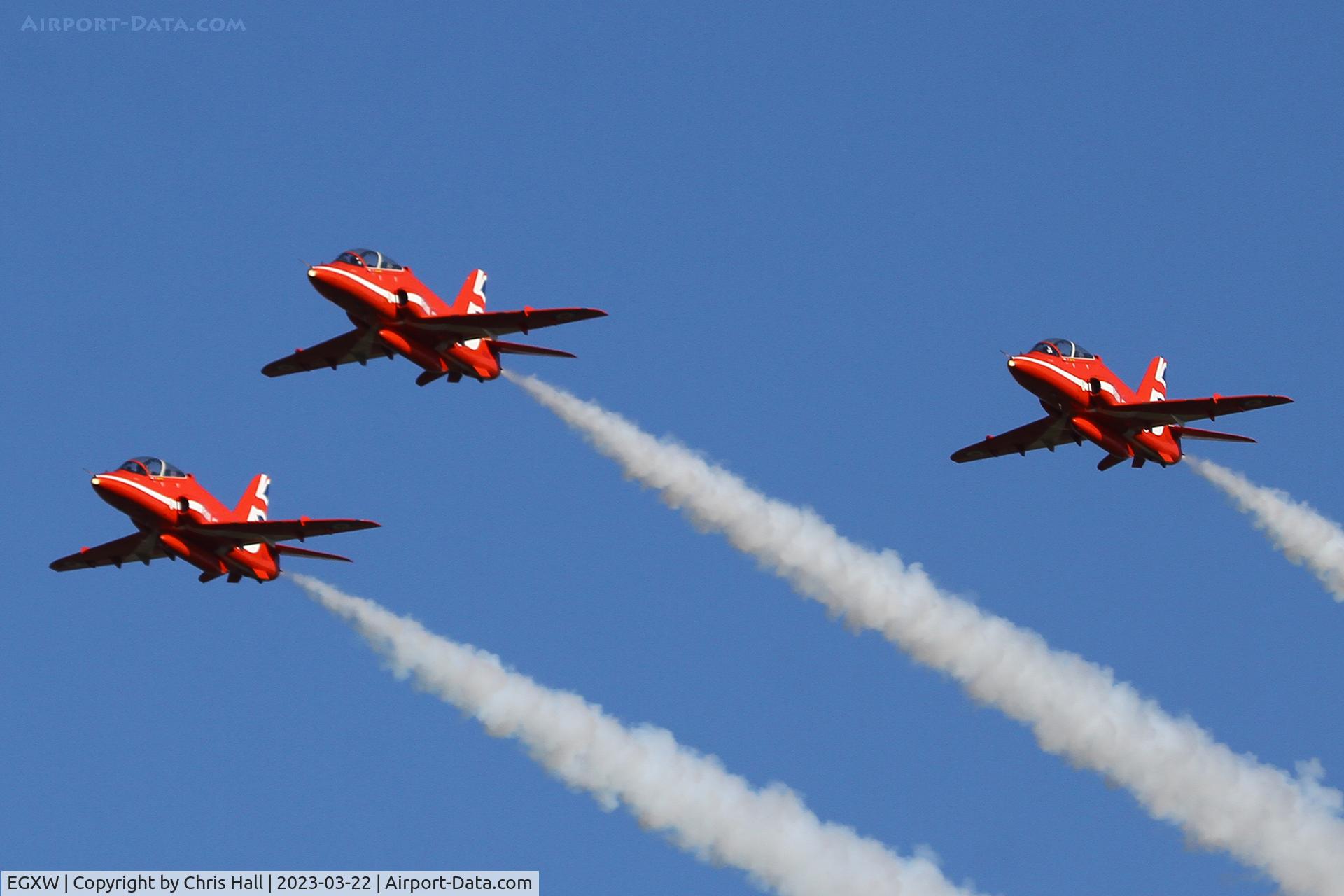 RAF Waddington Airport, Waddington, England United Kingdom (EGXW) - Red Arrows at RAF Waddington