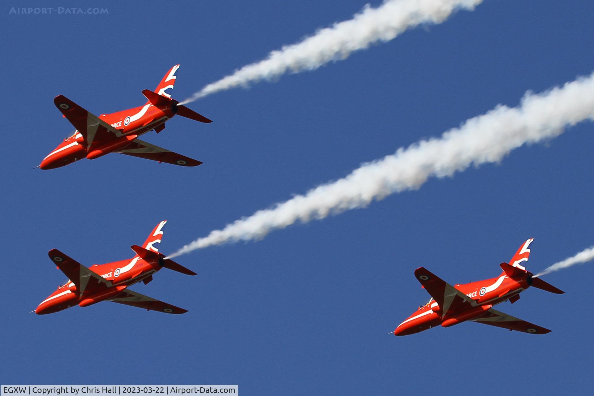 RAF Waddington Airport, Waddington, England United Kingdom (EGXW) - Red Arrows at RAF Waddington