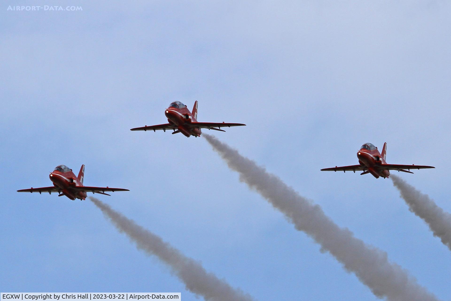 RAF Waddington Airport, Waddington, England United Kingdom (EGXW) - Red Arrows at RAF Waddington