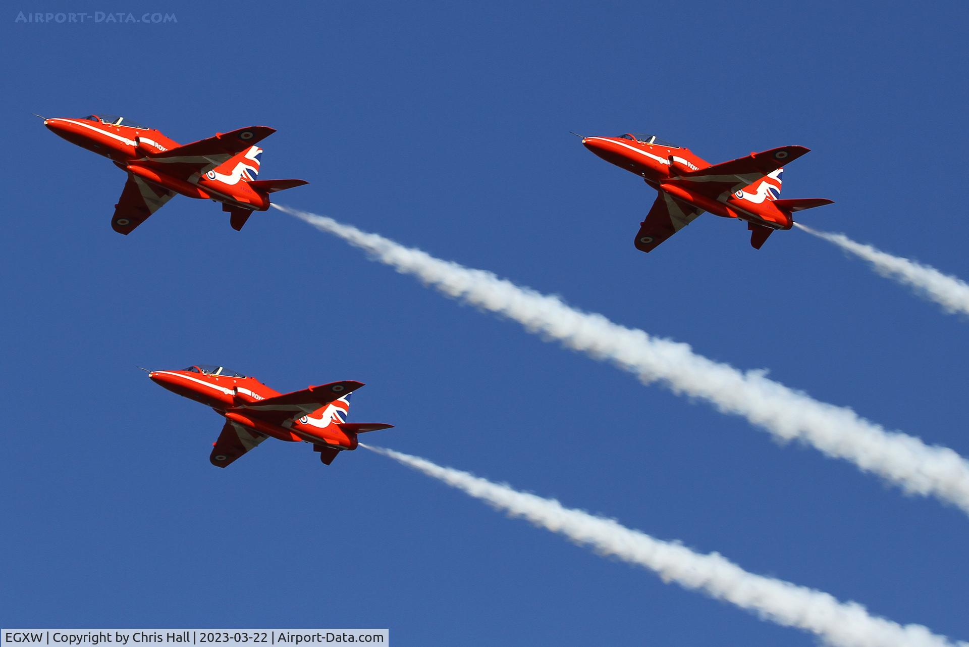 RAF Waddington Airport, Waddington, England United Kingdom (EGXW) - Red Arrows at RAF Waddington