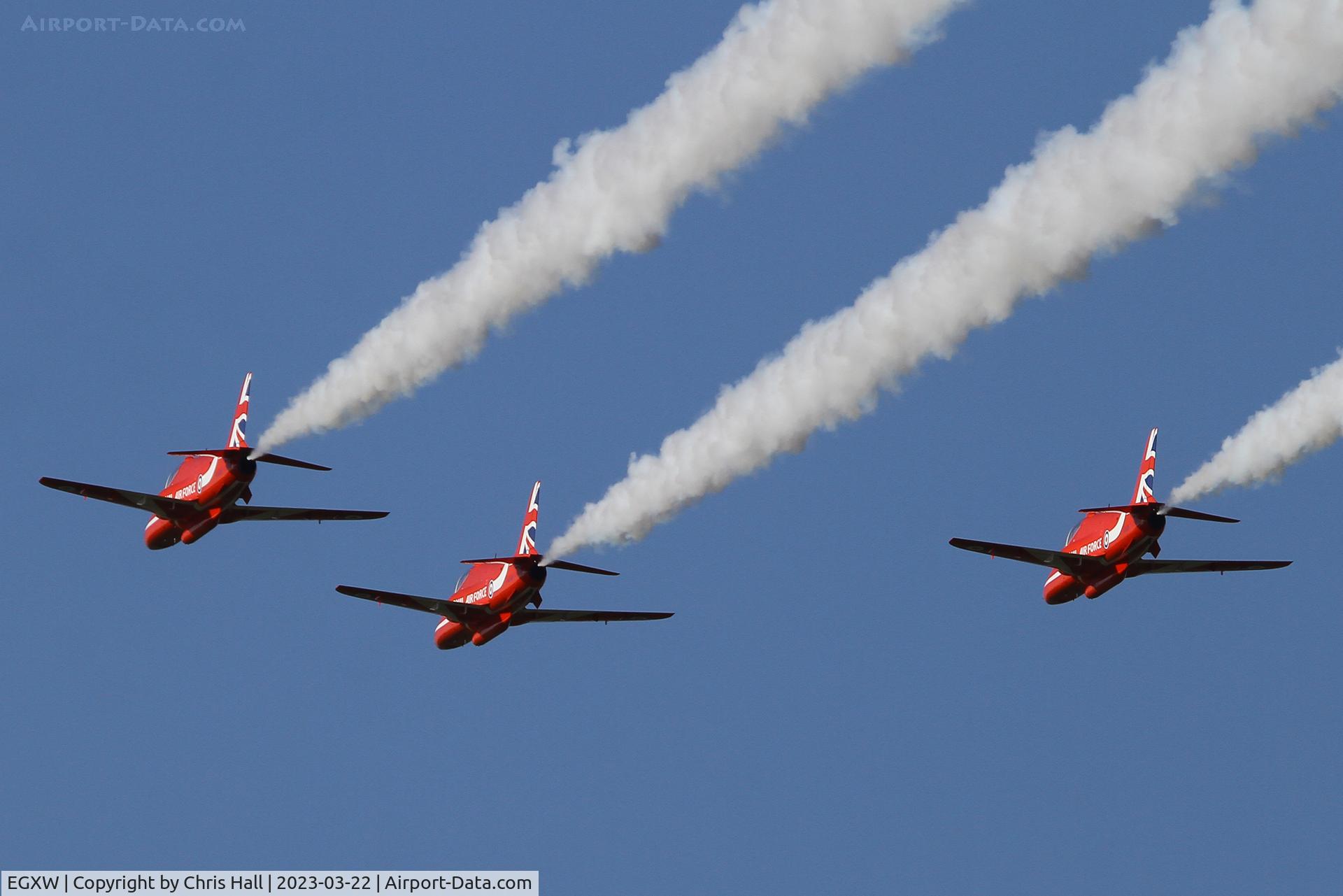 RAF Waddington Airport, Waddington, England United Kingdom (EGXW) - Red Arrows at RAF Waddington