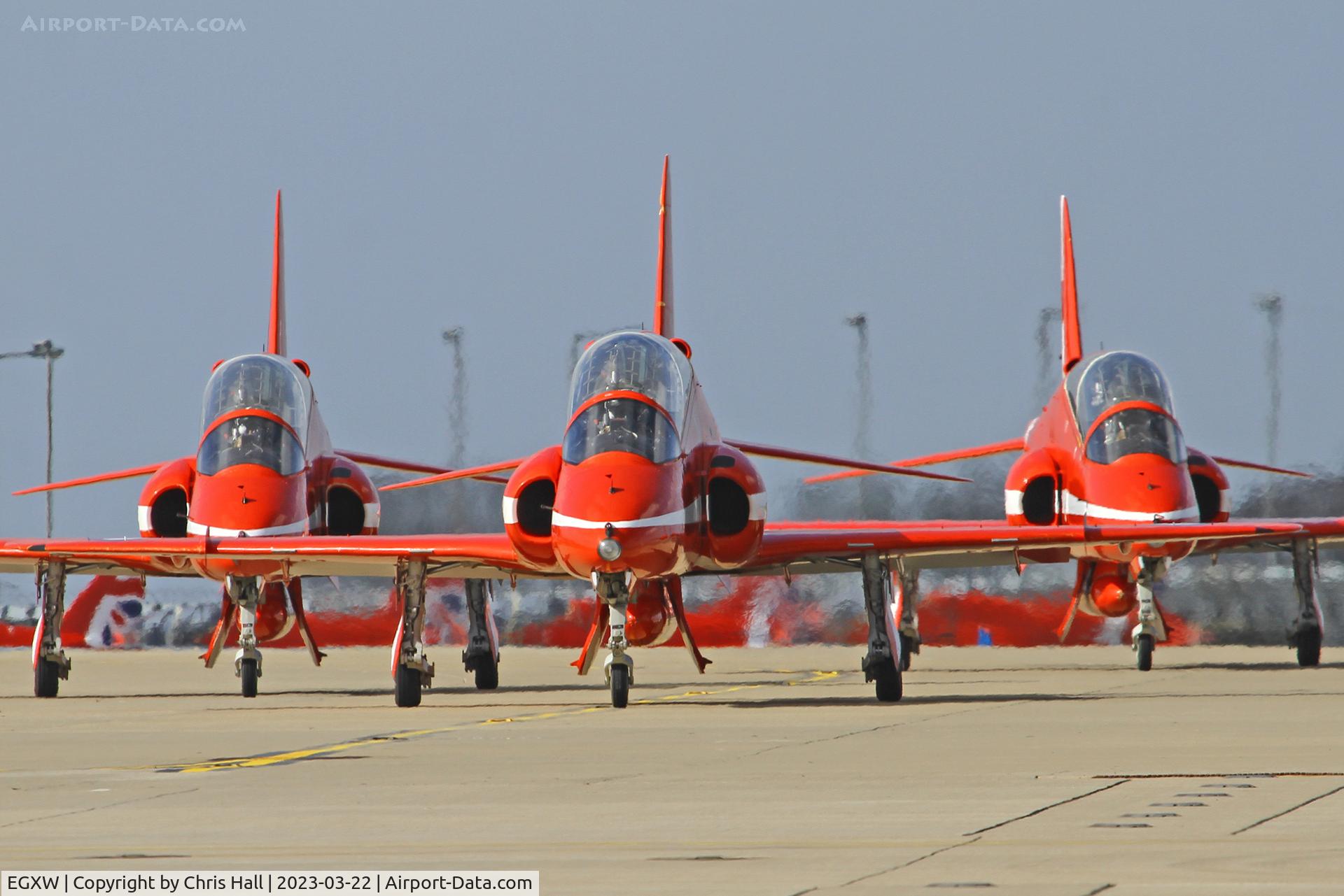 RAF Waddington Airport, Waddington, England United Kingdom (EGXW) - Red Arrows at RAF Waddington