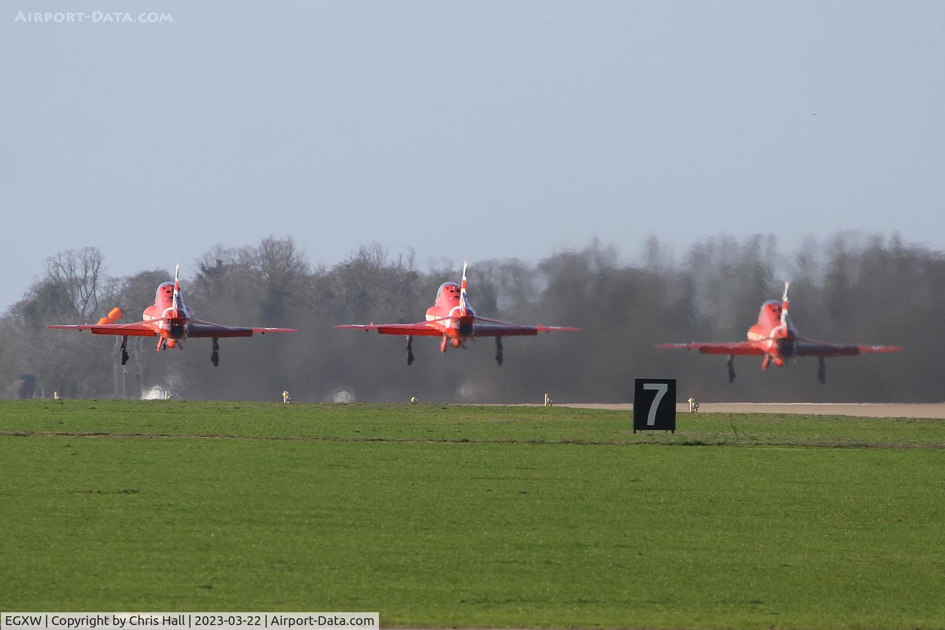 RAF Waddington Airport, Waddington, England United Kingdom (EGXW) - Red Arrows at RAF Waddington