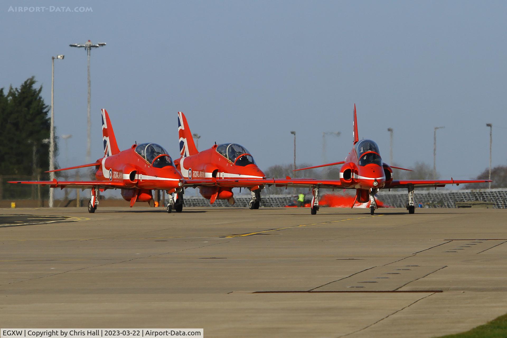 RAF Waddington Airport, Waddington, England United Kingdom (EGXW) - Red Arrows at RAF Waddington