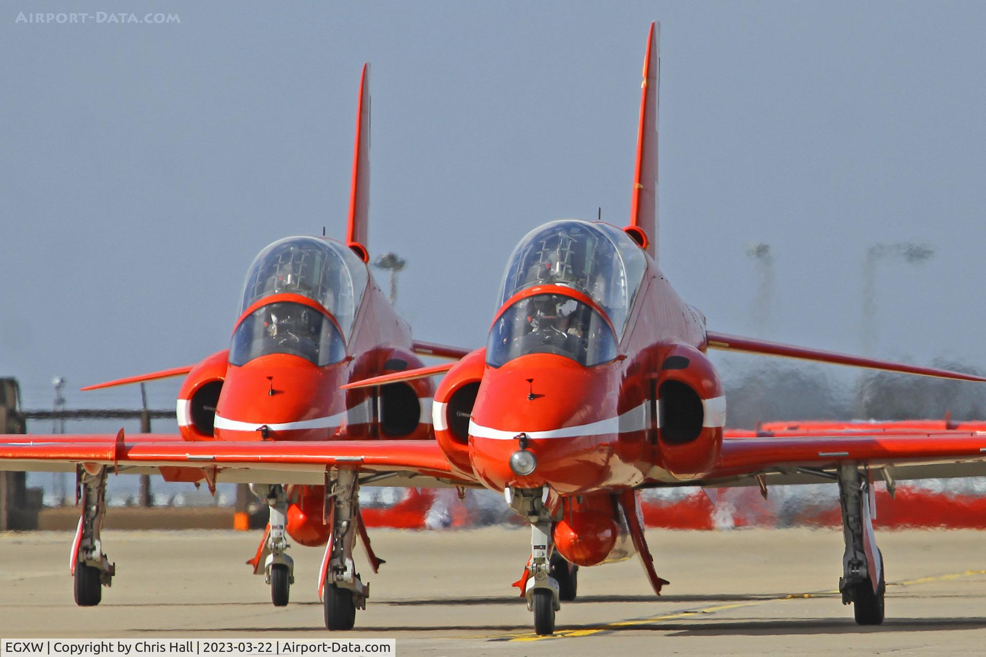 RAF Waddington Airport, Waddington, England United Kingdom (EGXW) - Red Arrows at RAF Waddington