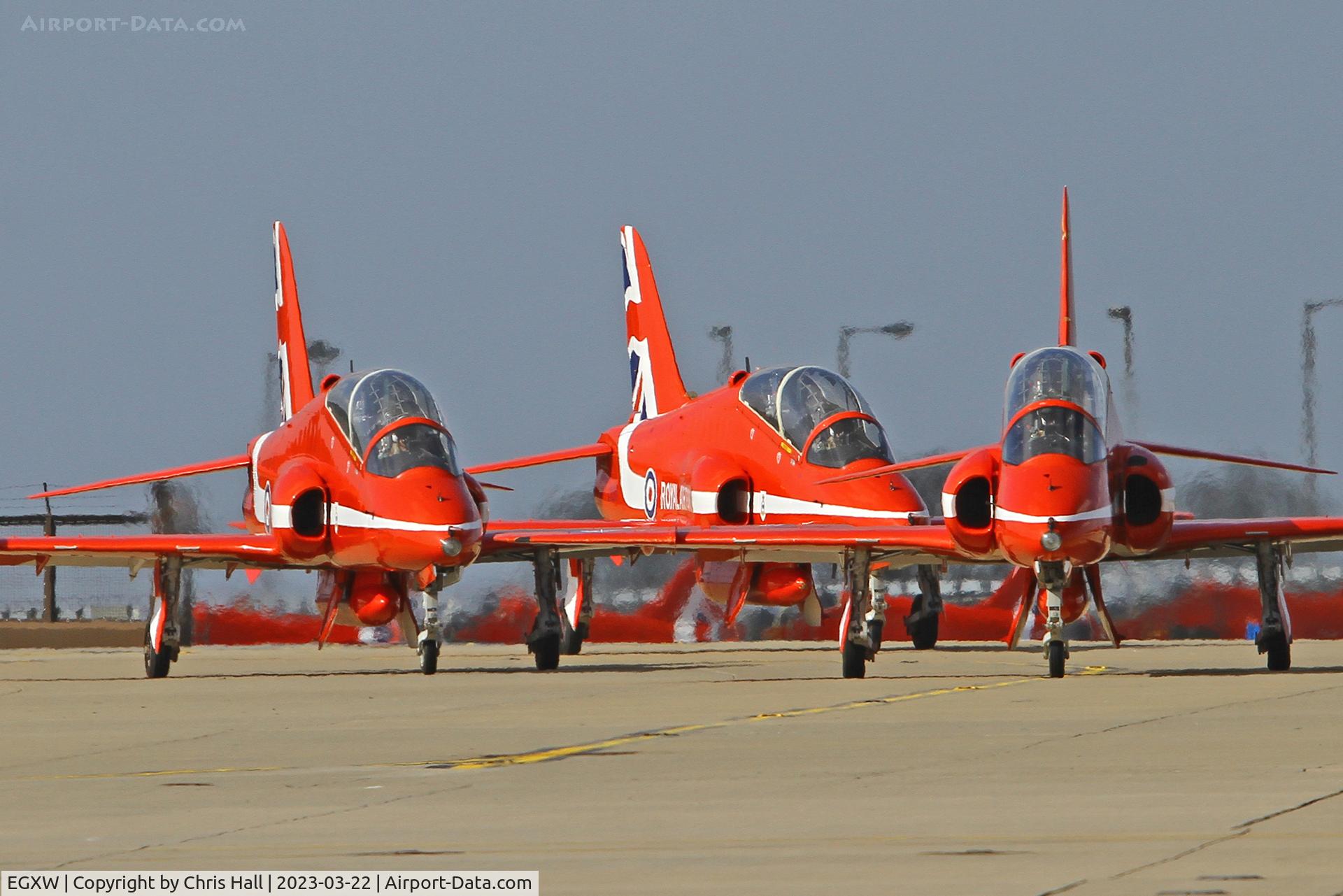 RAF Waddington Airport, Waddington, England United Kingdom (EGXW) - Red Arrows at RAF Waddington