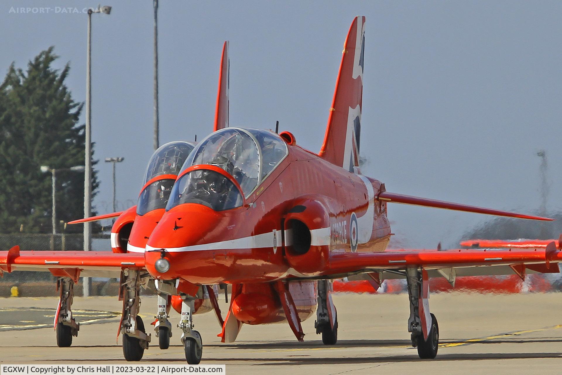 RAF Waddington Airport, Waddington, England United Kingdom (EGXW) - Red Arrows at RAF Waddington
