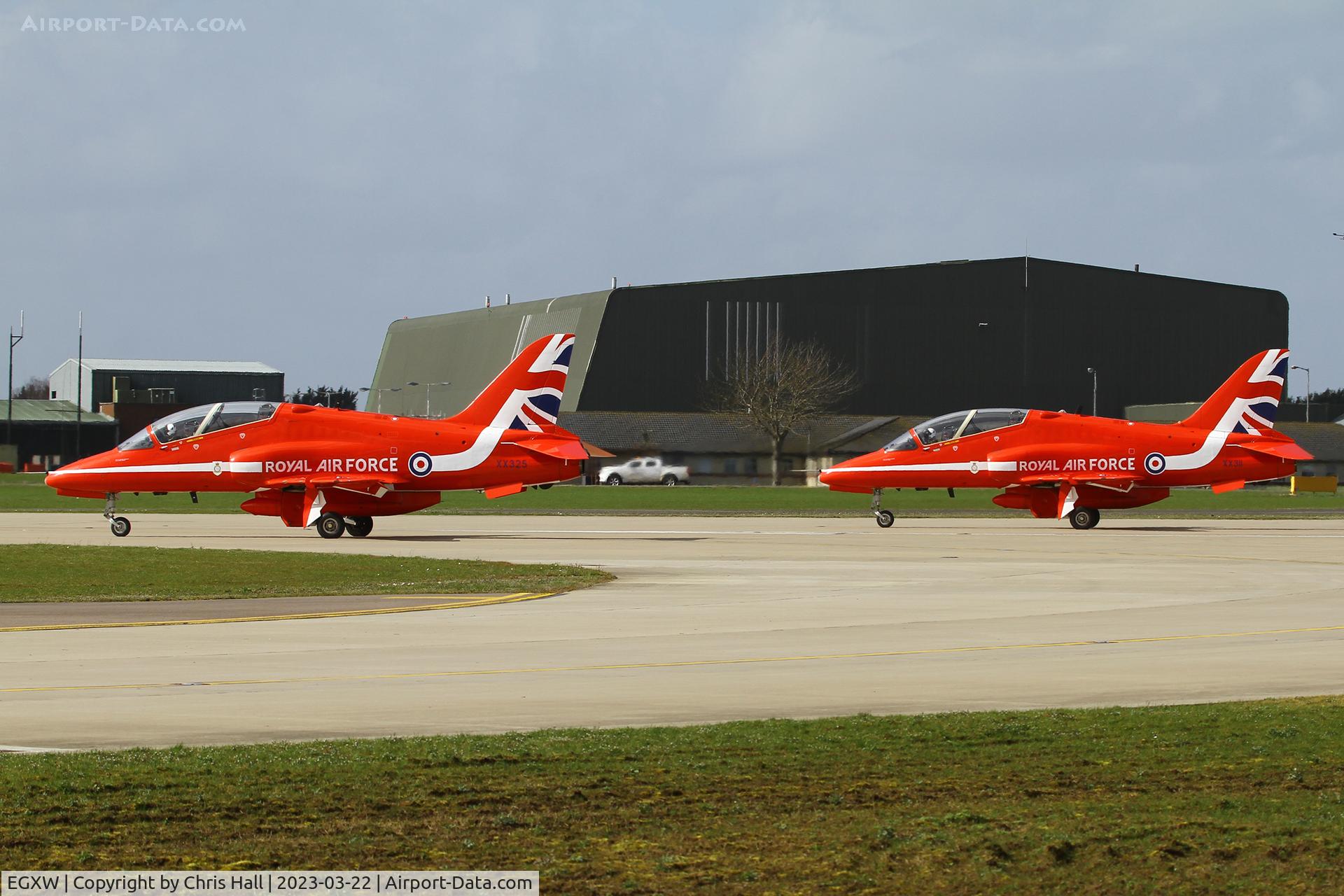 RAF Waddington Airport, Waddington, England United Kingdom (EGXW) - Red Arrows at RAF Waddington