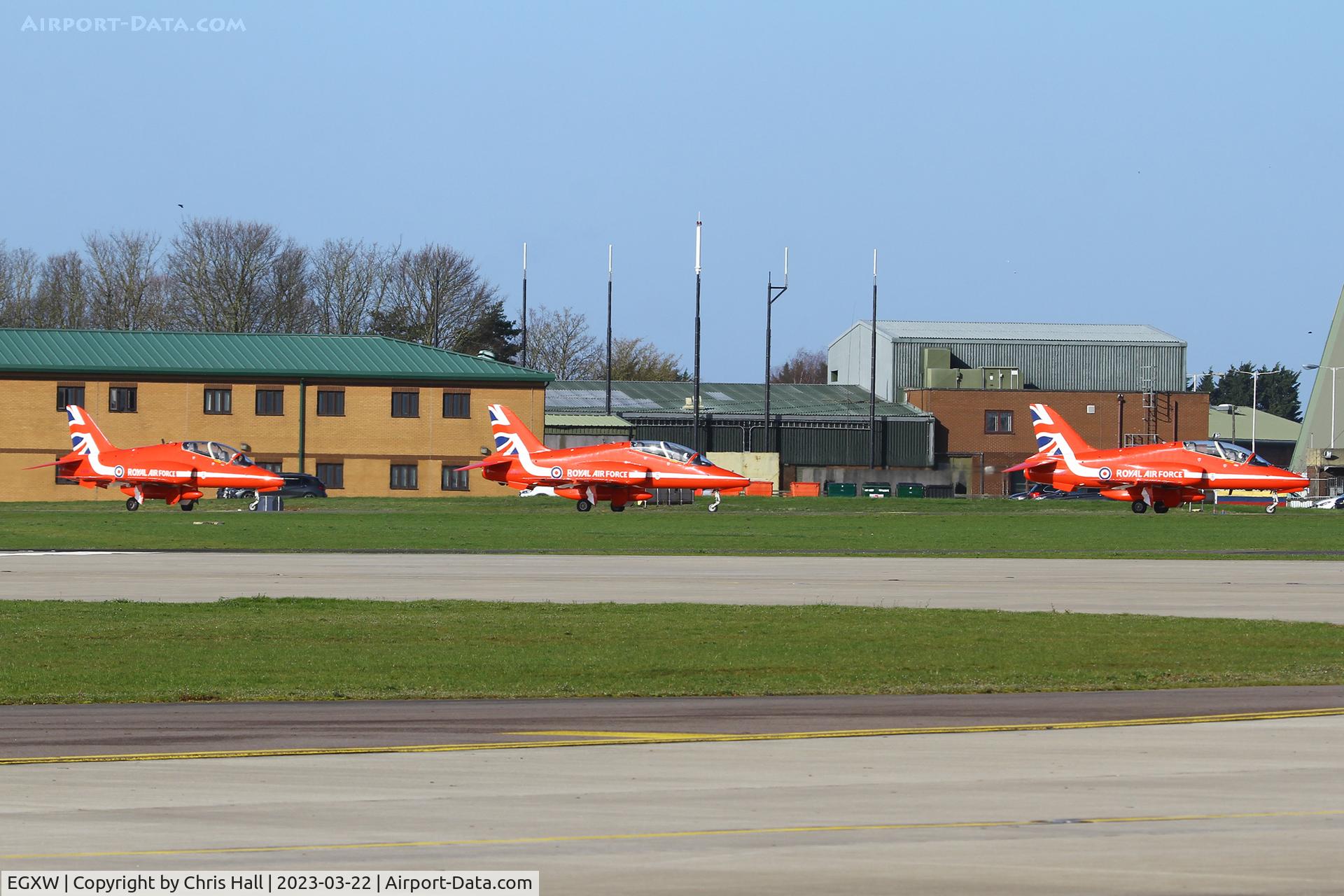 RAF Waddington Airport, Waddington, England United Kingdom (EGXW) - Red Arrows at RAF Waddington