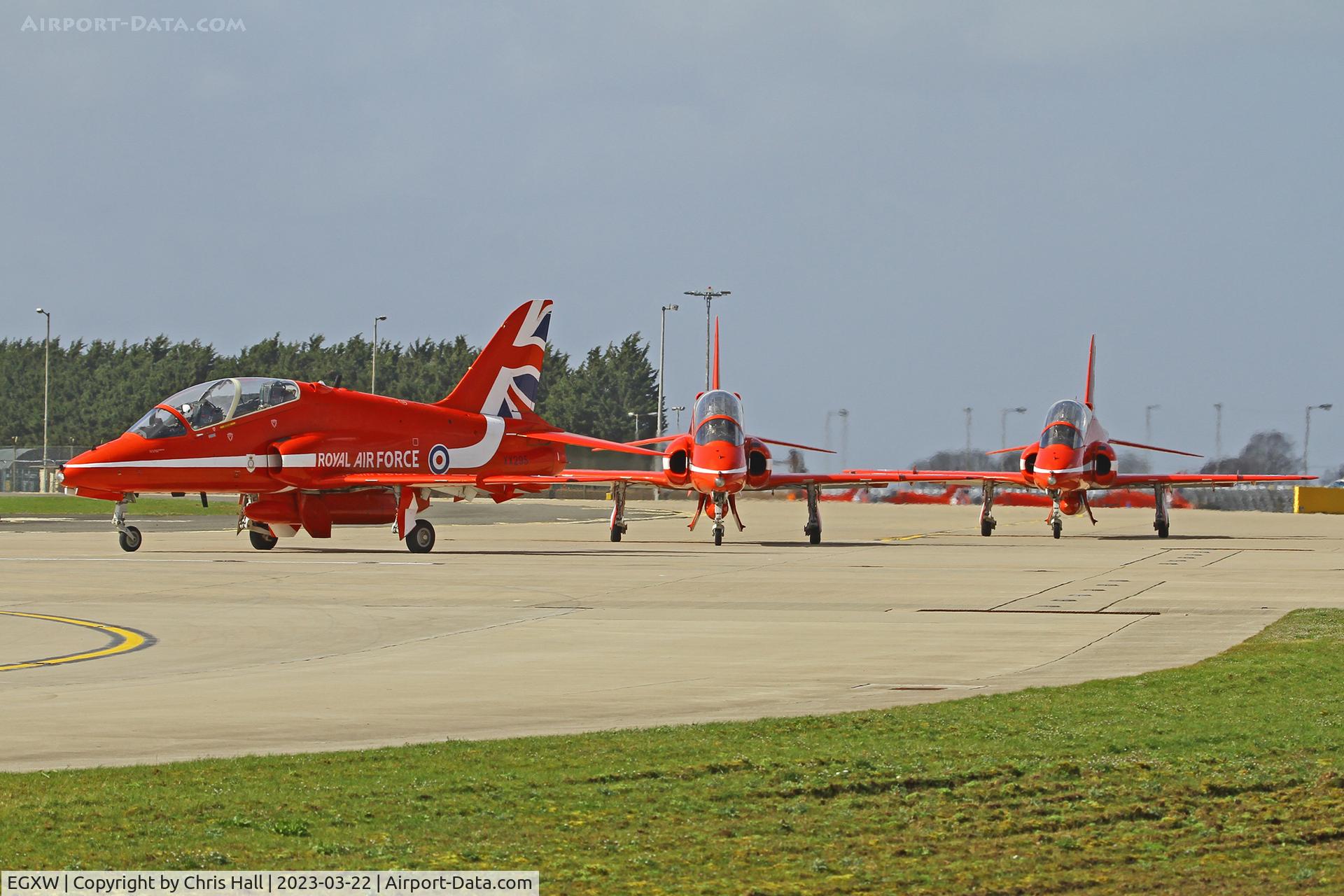 RAF Waddington Airport, Waddington, England United Kingdom (EGXW) - Red Arrows at RAF Waddington