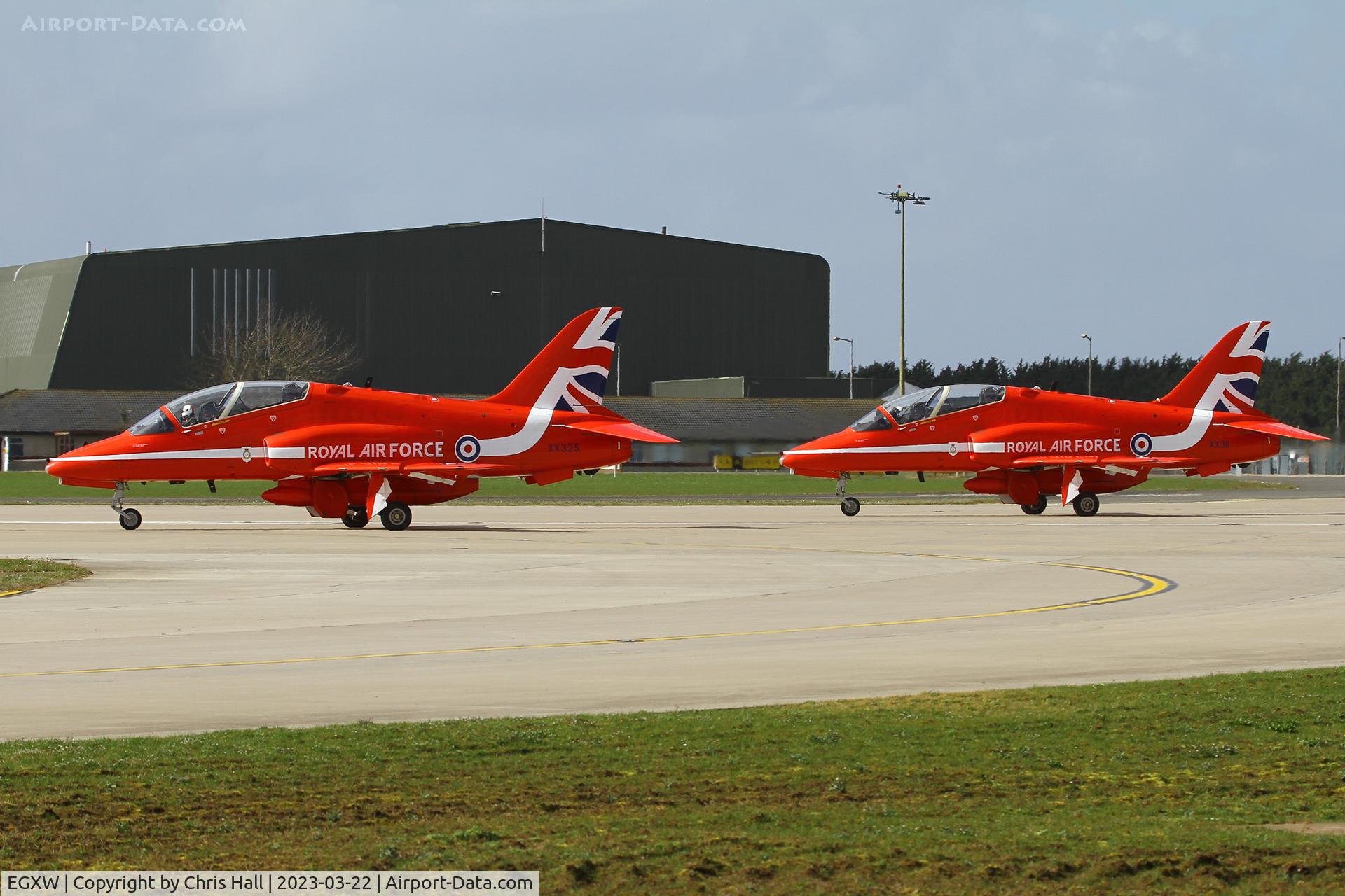 RAF Waddington Airport, Waddington, England United Kingdom (EGXW) - Red Arrows at RAF Waddington
