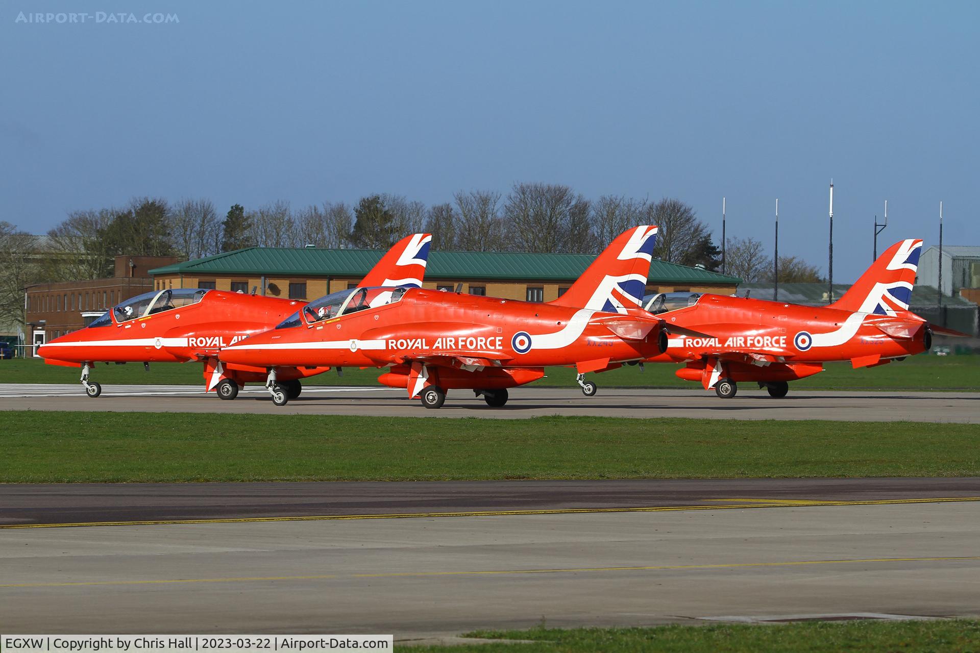 RAF Waddington Airport, Waddington, England United Kingdom (EGXW) - Red Arrows at RAF Waddington