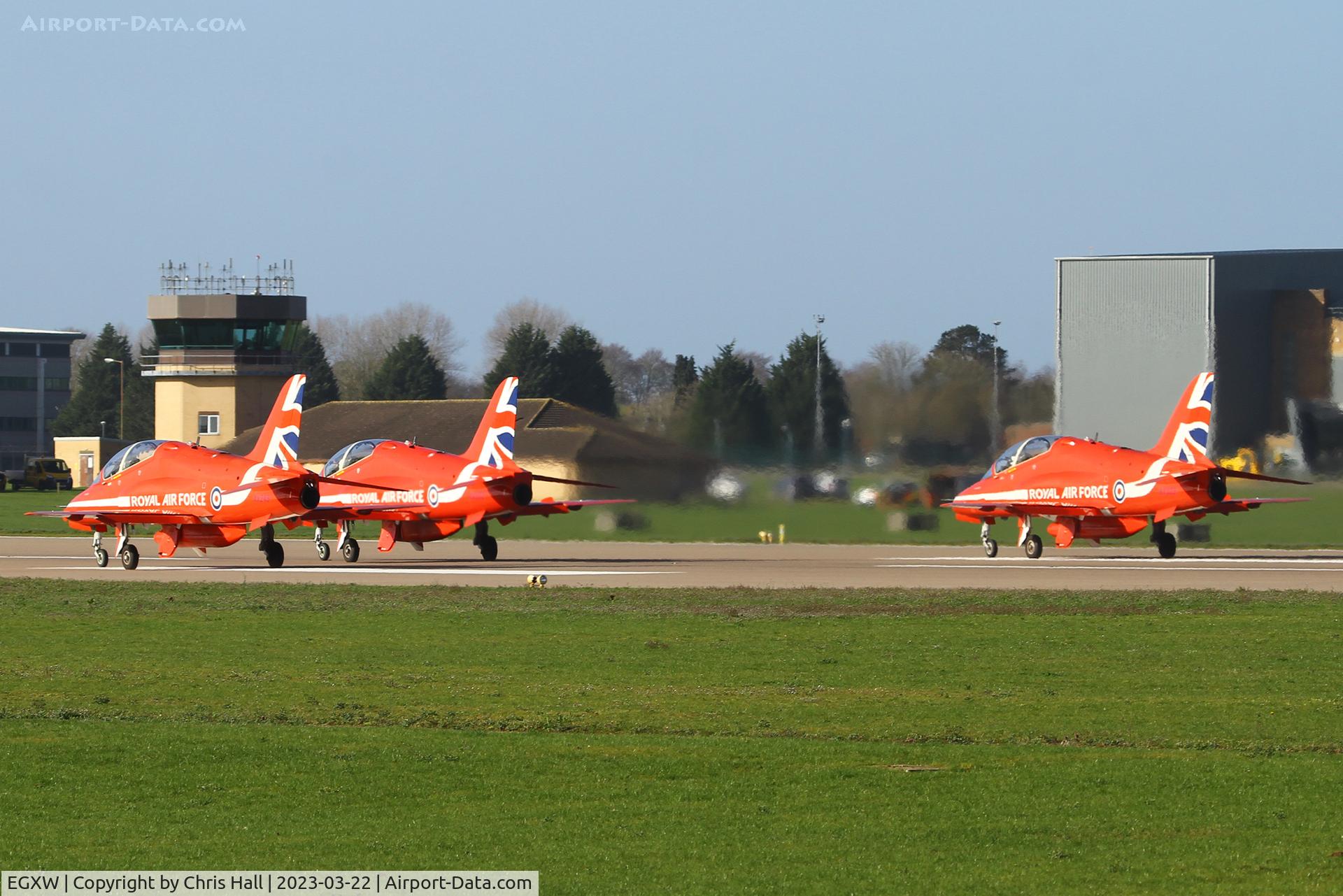 RAF Waddington Airport, Waddington, England United Kingdom (EGXW) - Red Arrows at RAF Waddington