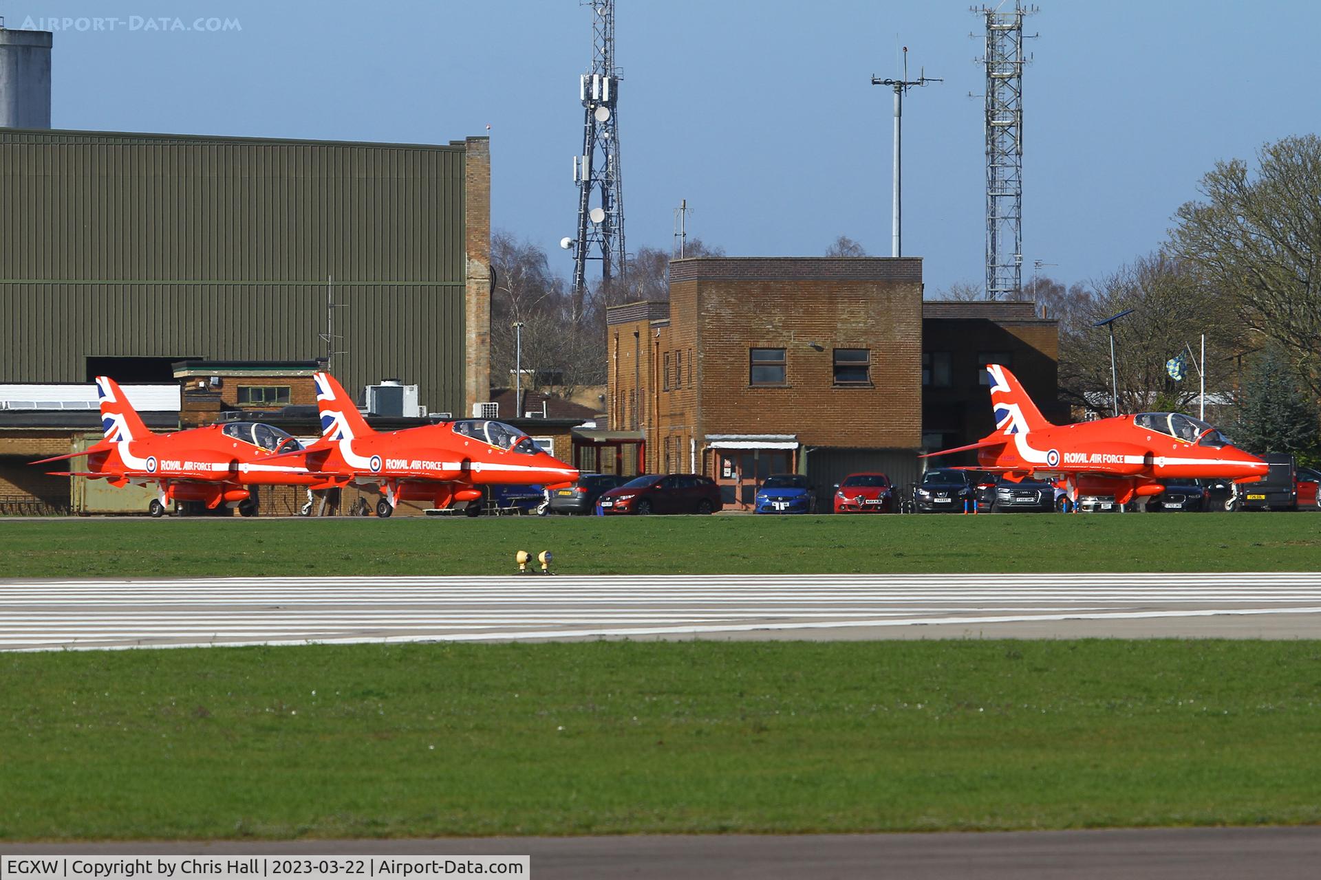 RAF Waddington Airport, Waddington, England United Kingdom (EGXW) - Red Arrows at RAF Waddington