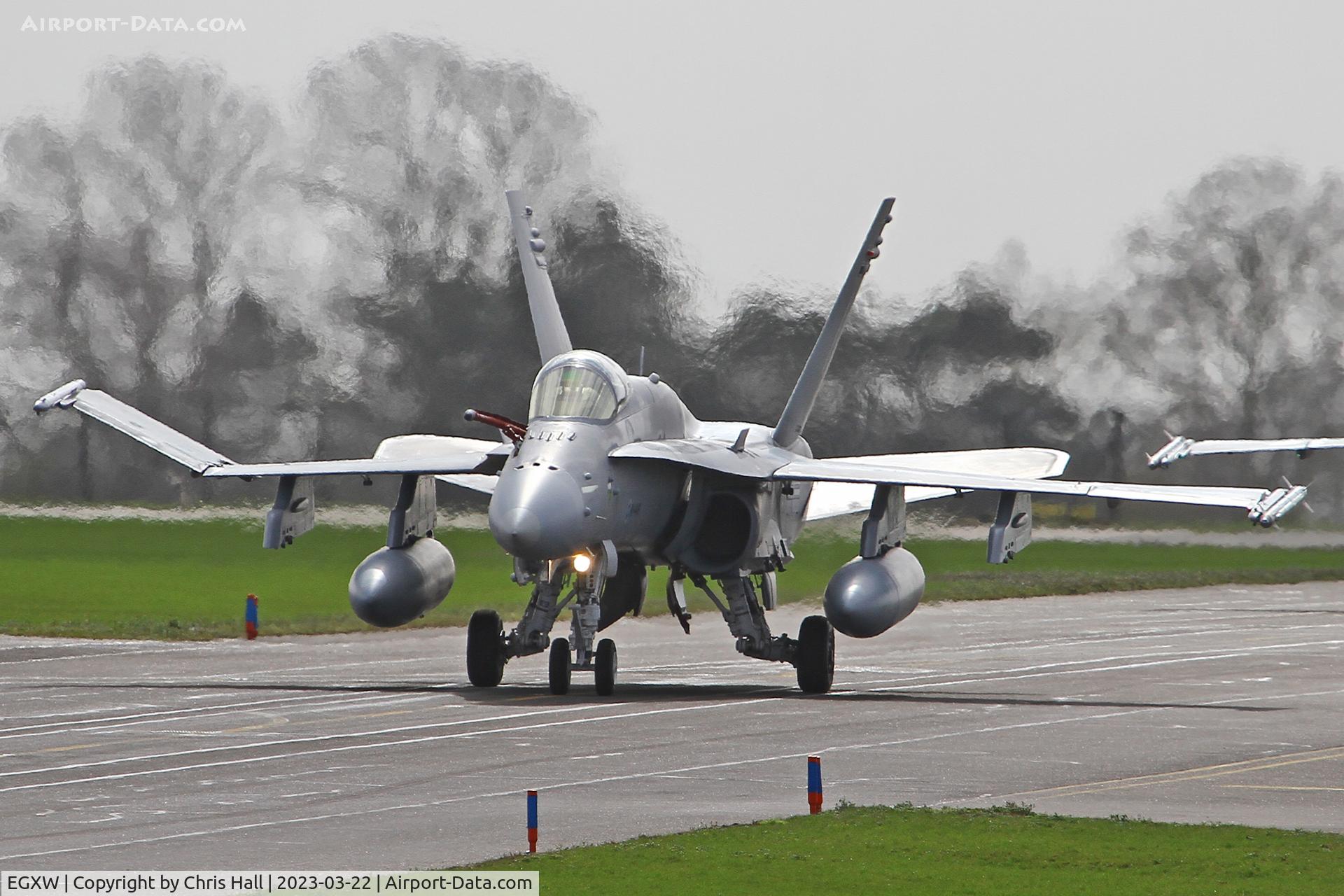 RAF Waddington Airport, Waddington, England United Kingdom (EGXW) - Finnish Air Force McDonnell Douglas F-18C Hornets at Cobra Warrior 2023, RAF Waddington