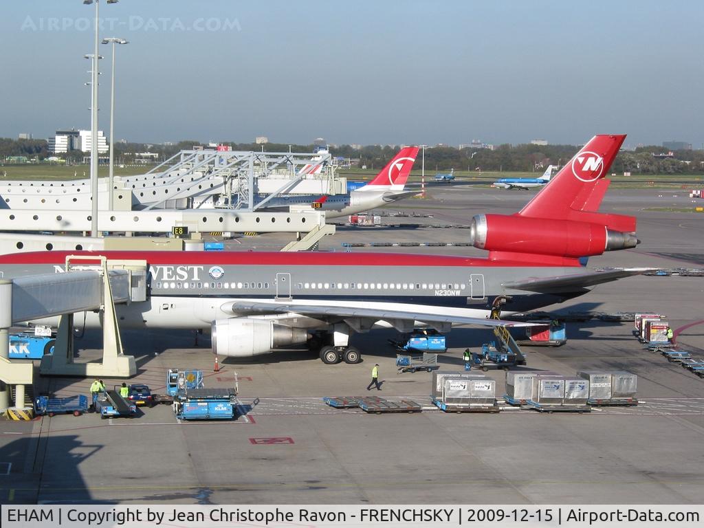 Amsterdam Schiphol Airport, Haarlemmermeer, near Amsterdam Netherlands (EHAM) - DC10 N230NW NorthWest