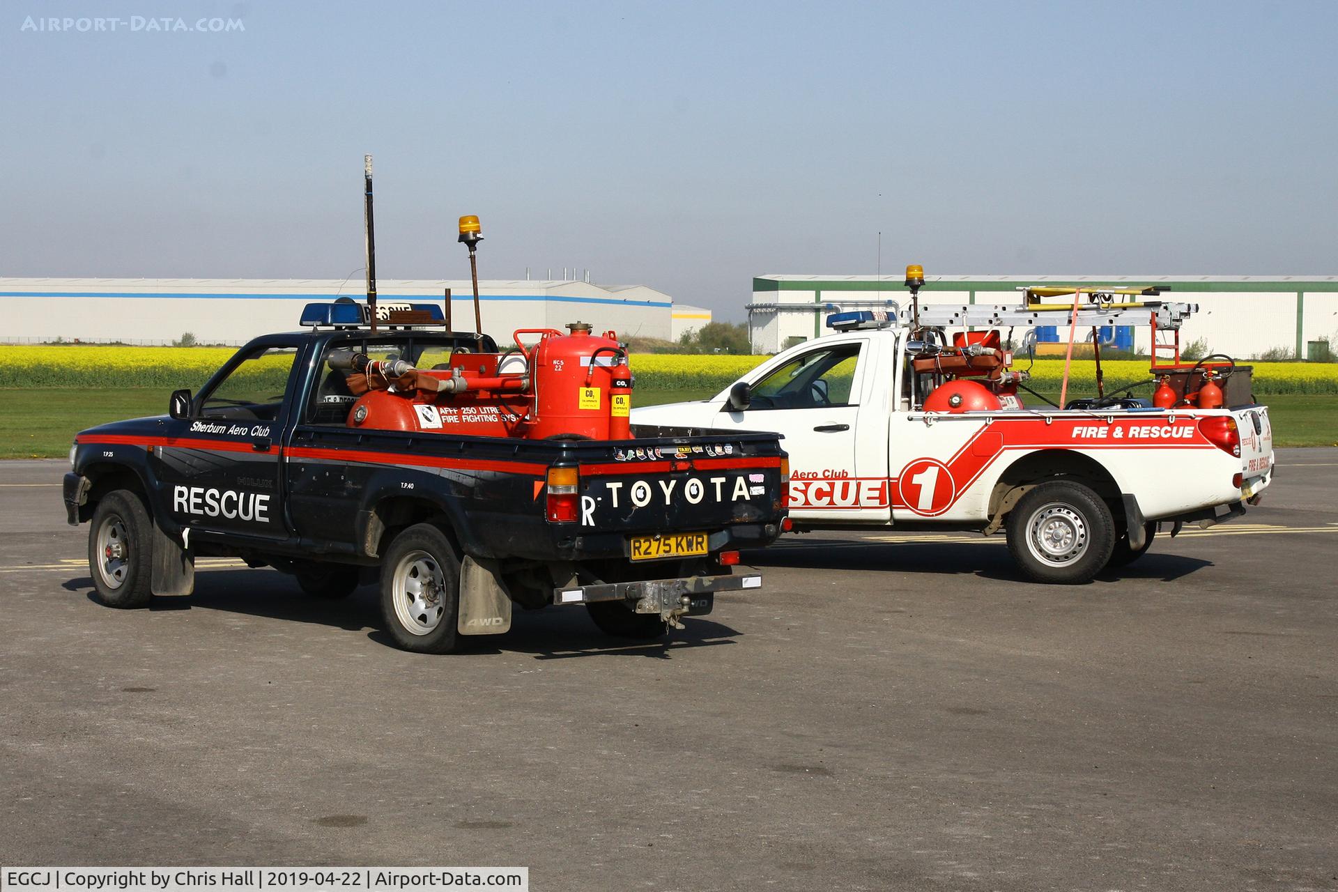 Sherburn-in-Elmet Airfield Airport, Sherburn-in-Elmet, England United Kingdom (EGCJ) - Sherburn in Elmet Fire Trucks