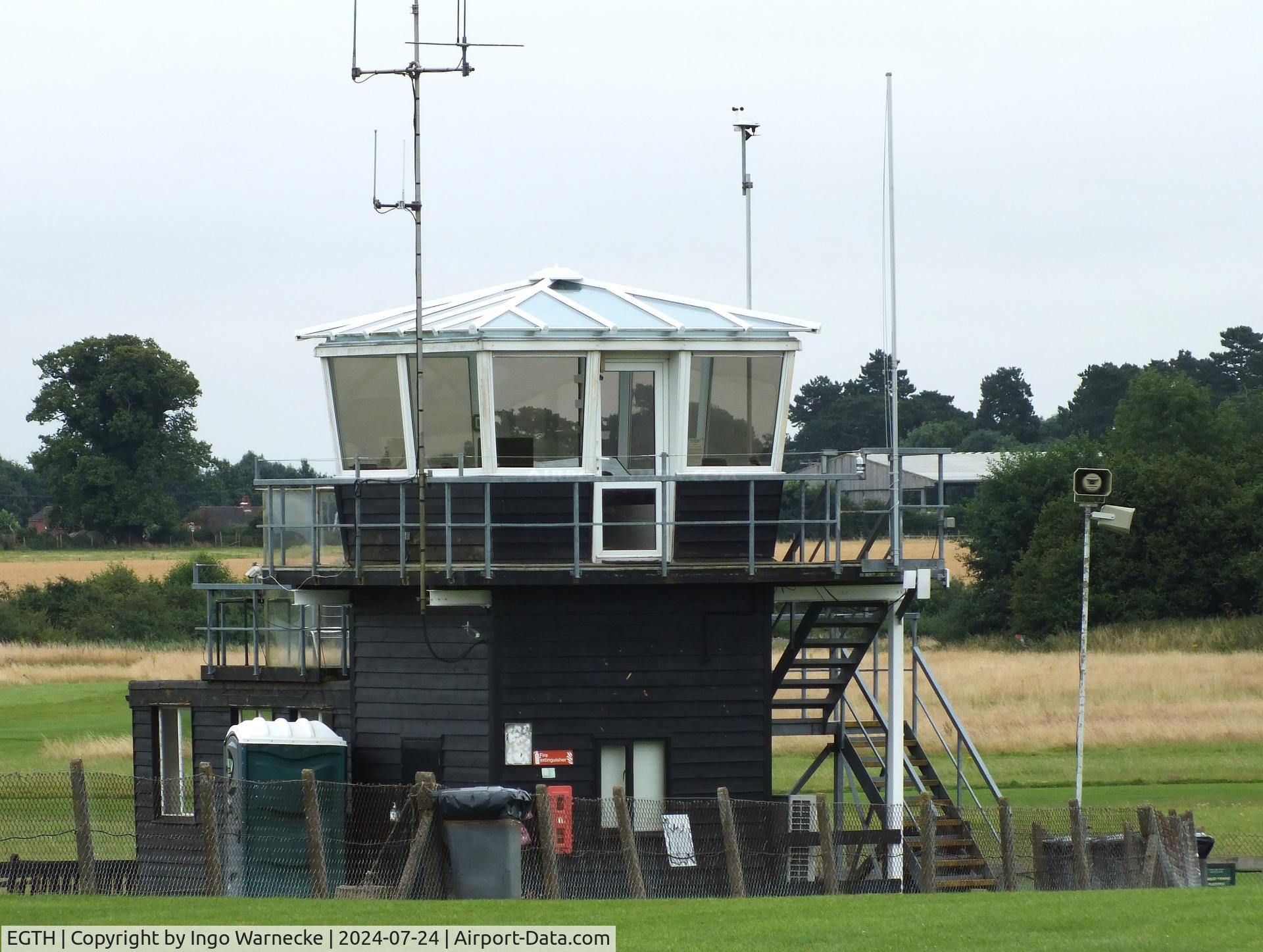 EGTH Airport - landside view of the tower at Old Warden airfield / Shuttleworth Collection
