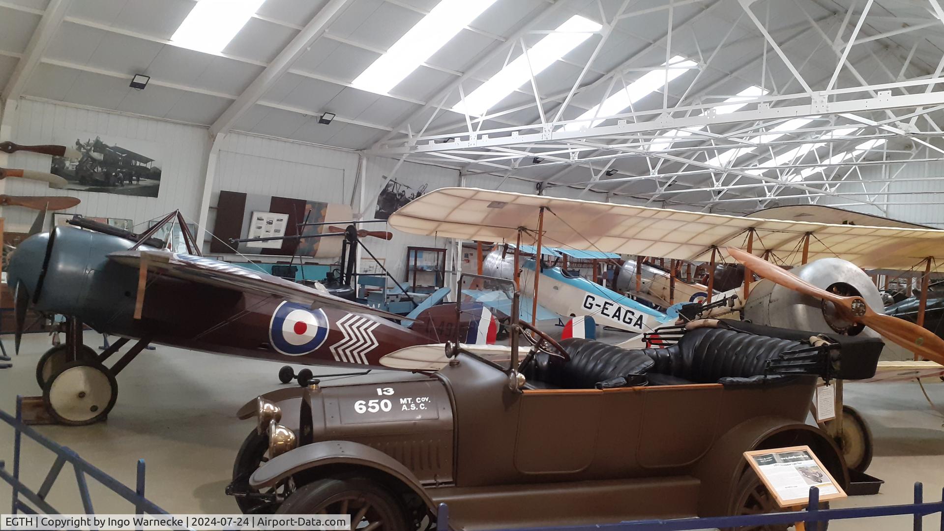 EGTH Airport - inside hangar No 1 at Old Warden airfield / Shuttleworth Collection
