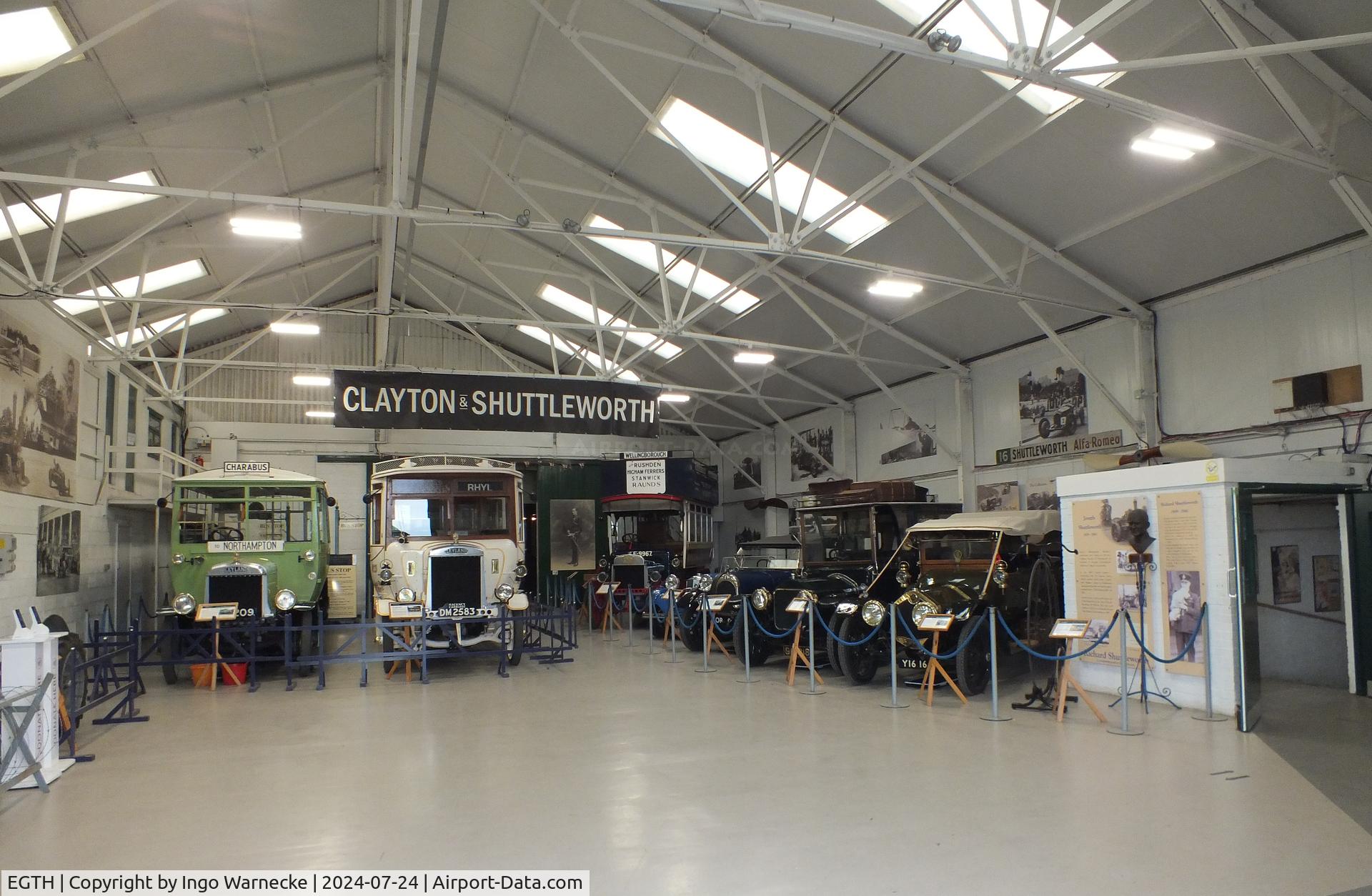 EGTH Airport - the automobiles in hangar No 3 at Old Warden airfield / Shuttleworth Collection
