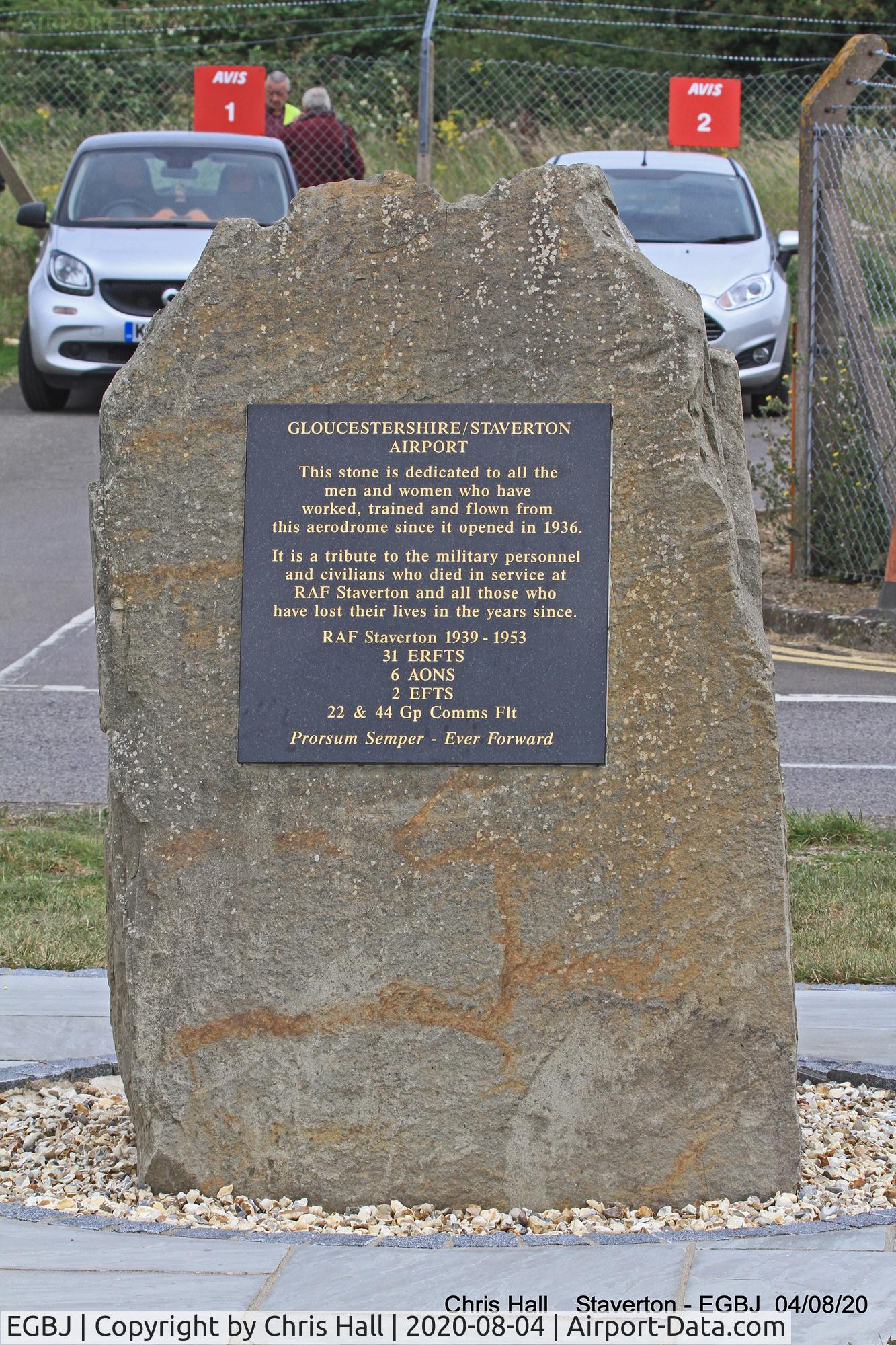 Gloucestershire Airport, Staverton, England United Kingdom (EGBJ) - Memorial stone at Staverton
