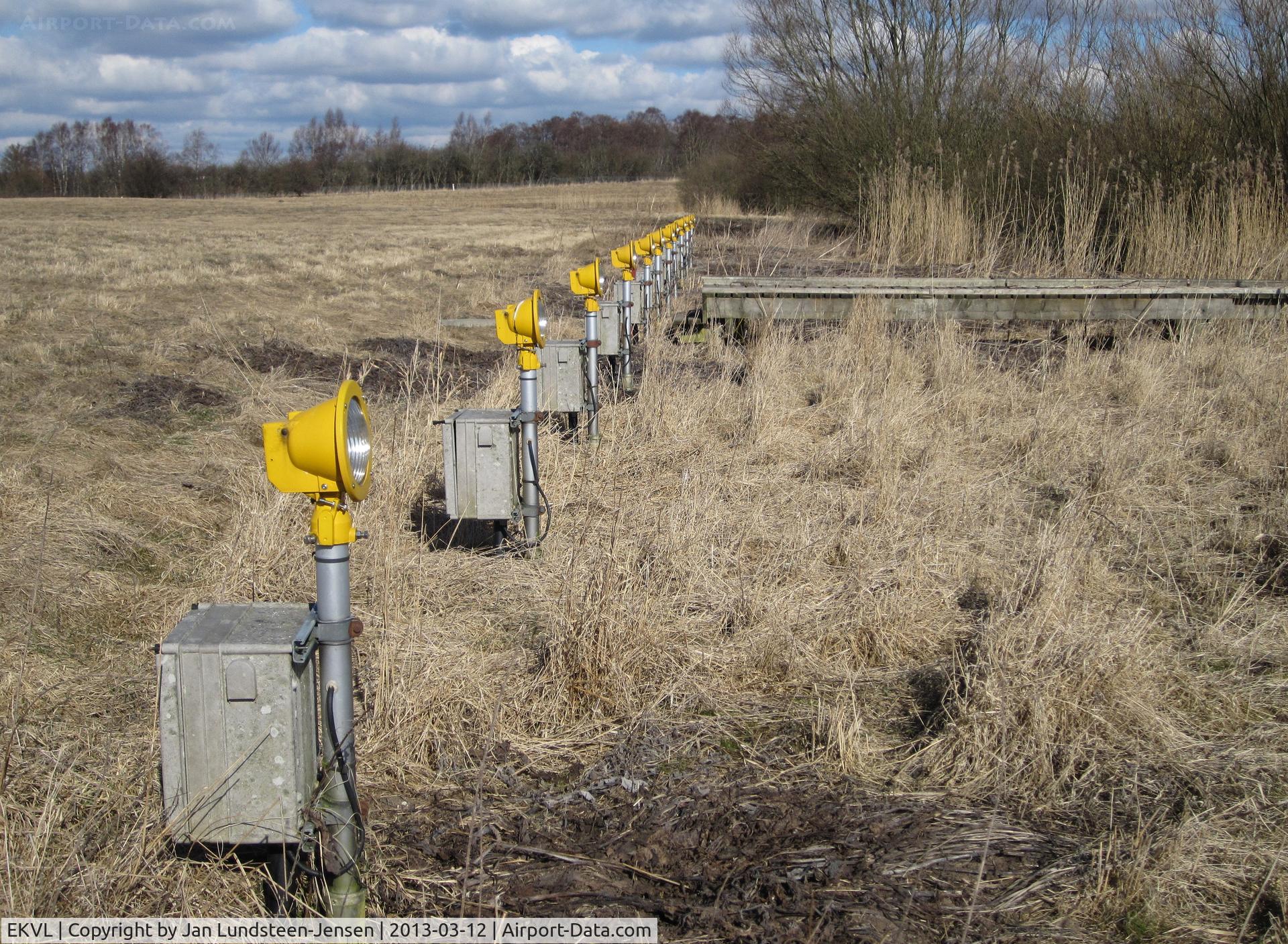 EKVL Airport - Approach Lights for Runway 28 at the closed Vaerloese Air Base in Denmark. The lights were removed some months later.