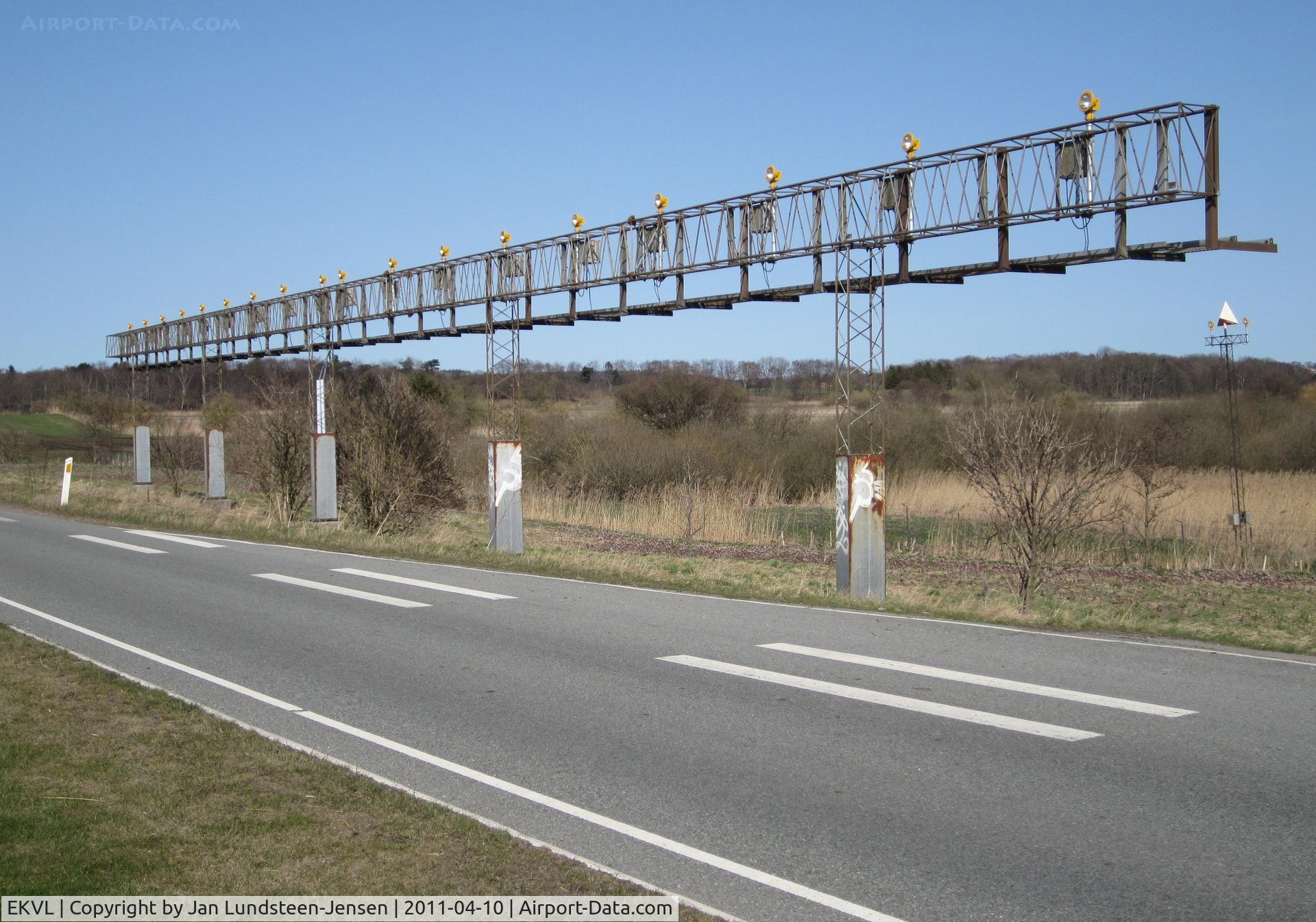 EKVL Airport - Approach lights for Runway 10 at the closed Vaerloese Air Base in Denmark.