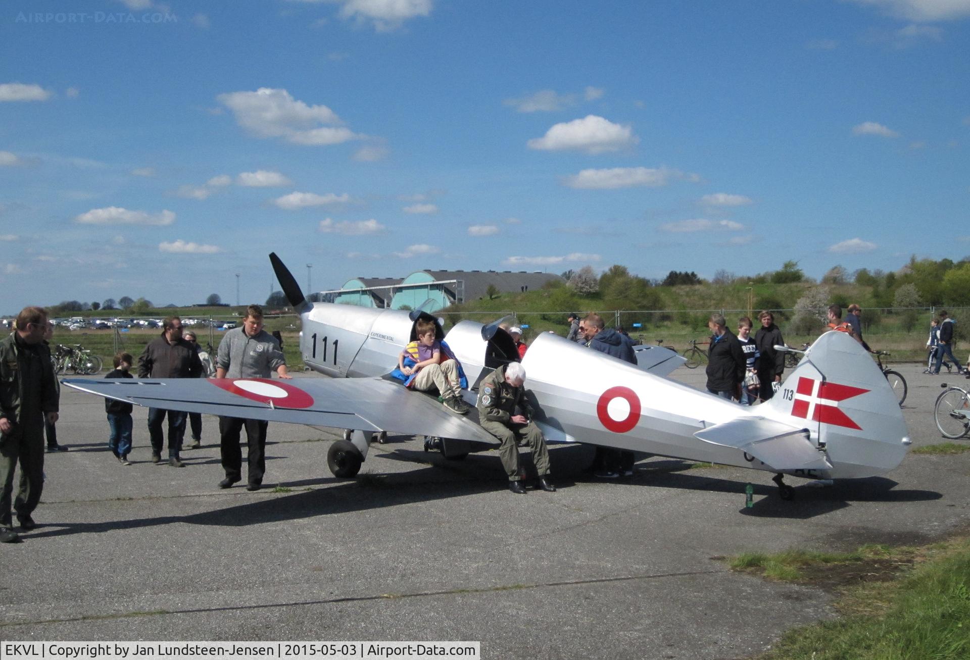 EKVL Airport - Ex Danish Air Force SAI KZ IIT at an airshow at the former Vaerloese Air Base in Denmark. KZ IIT is a Danish designed and built aircraft. 15 were used as trainers by Danish Air Force 1946-1955.