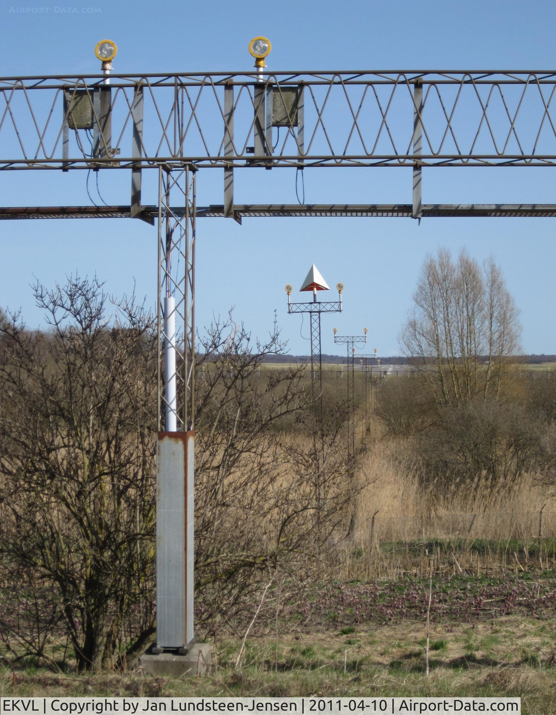 EKVL Airport - Approach lights for Runway 10 at the closed Vaerloese Air Base in Denmark.