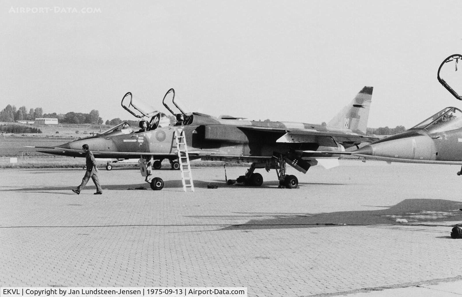 EKVL Airport - Sepecat Jaguar T2 code W of Royal Air Force seen at Vaerloese Air Base Open House 1975 in Denmark.