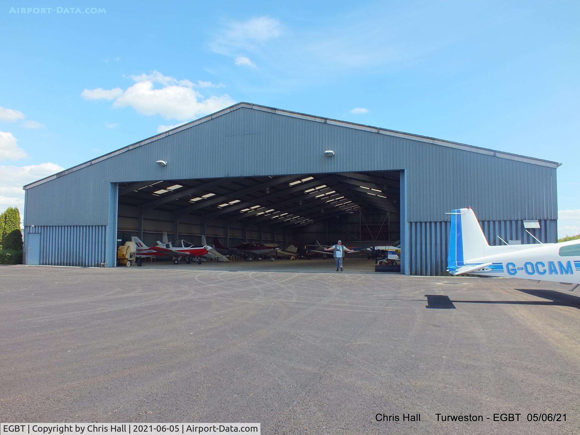 Turweston Aerodrome Airport, Turweston, England United Kingdom (EGBT) - The new hangar at Turweston