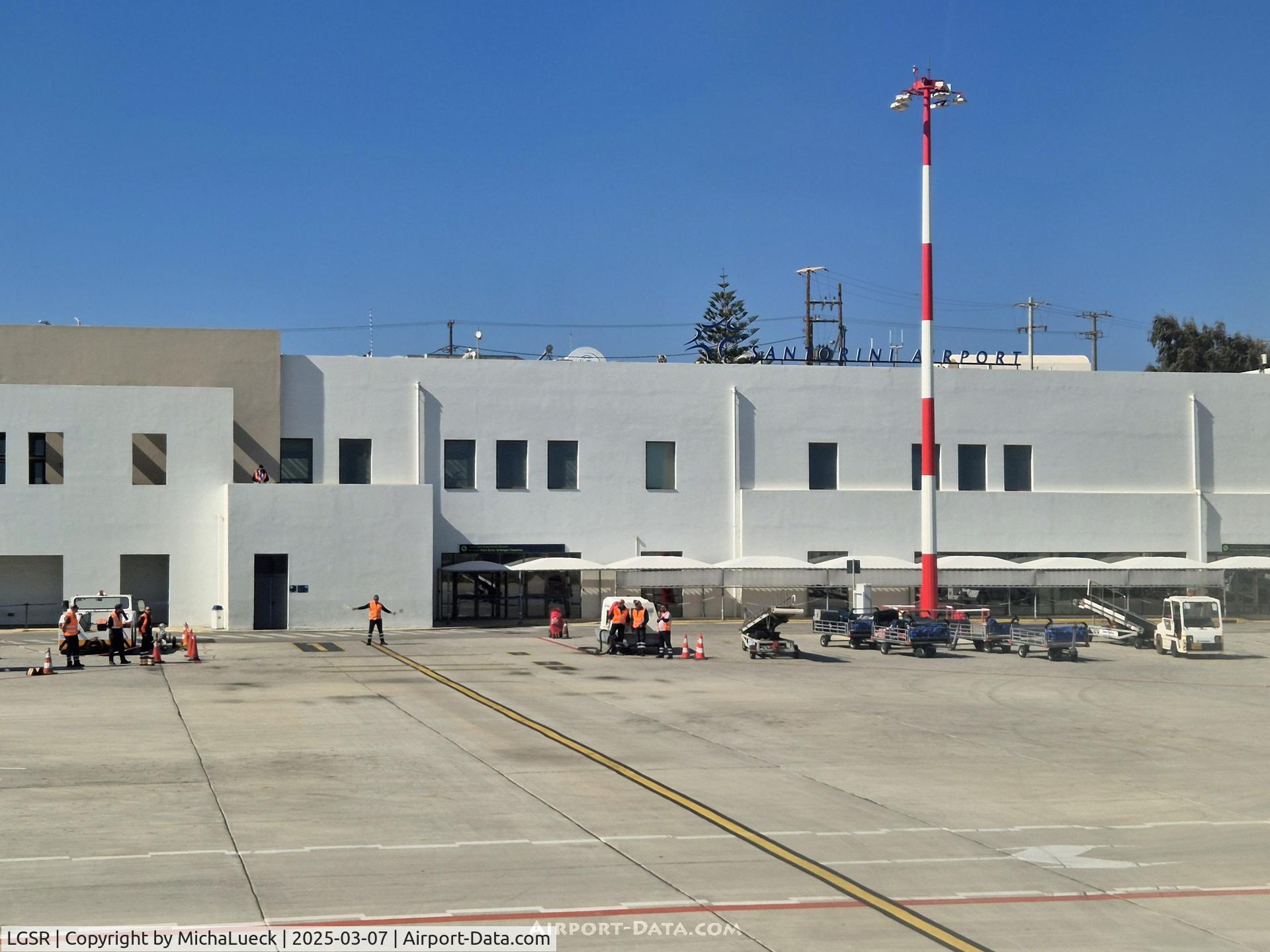 Santorini (Thira) National Airport, Santorini (Thira) Greece (LGSR) - Interesting architecture at Santorini airport