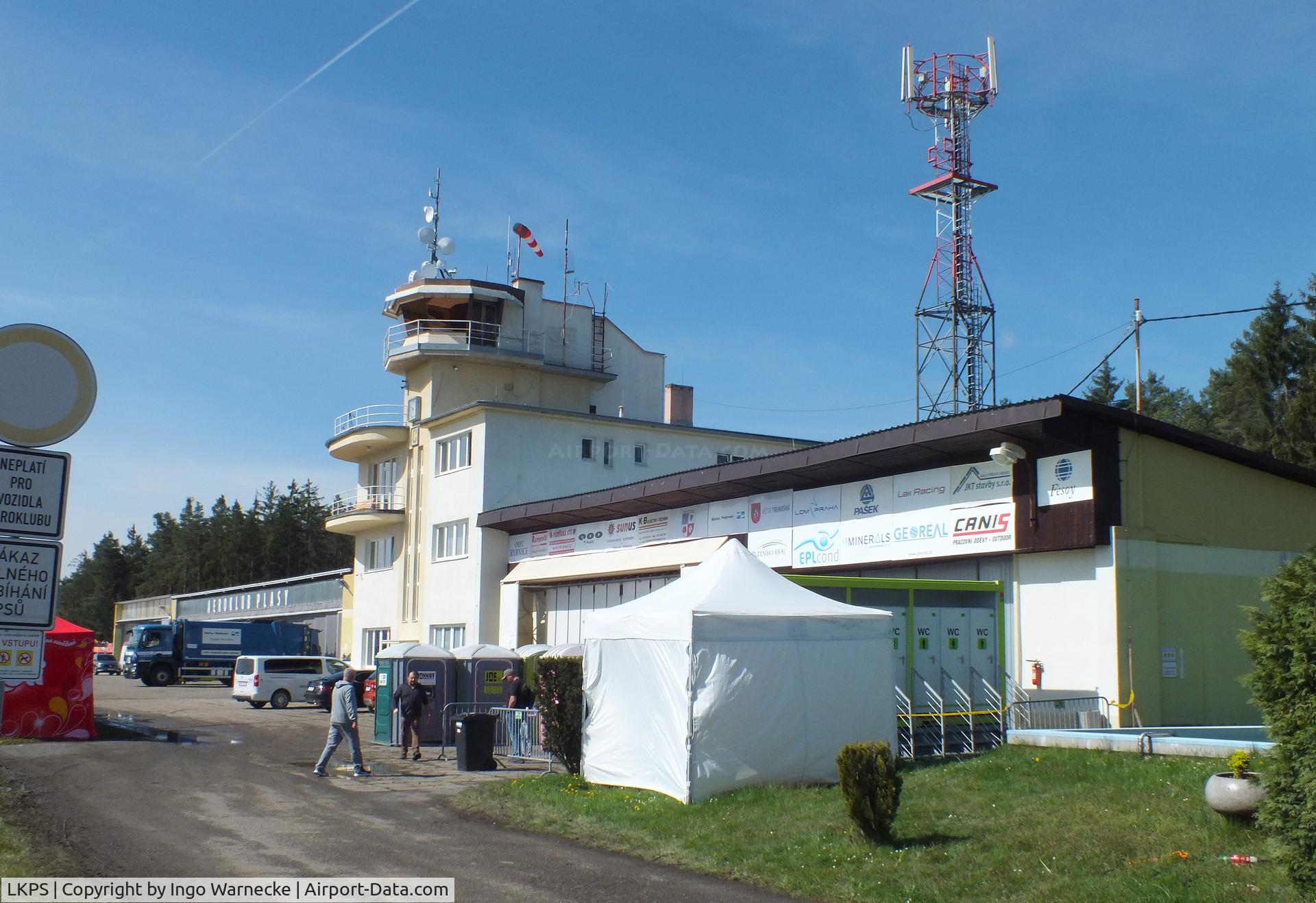 Plasy Airport, Plasy Czech Republic (LKPS) - tower/terminal and hangars at Plasy airfield during 2025 Plasy den ve vzduchu airshow