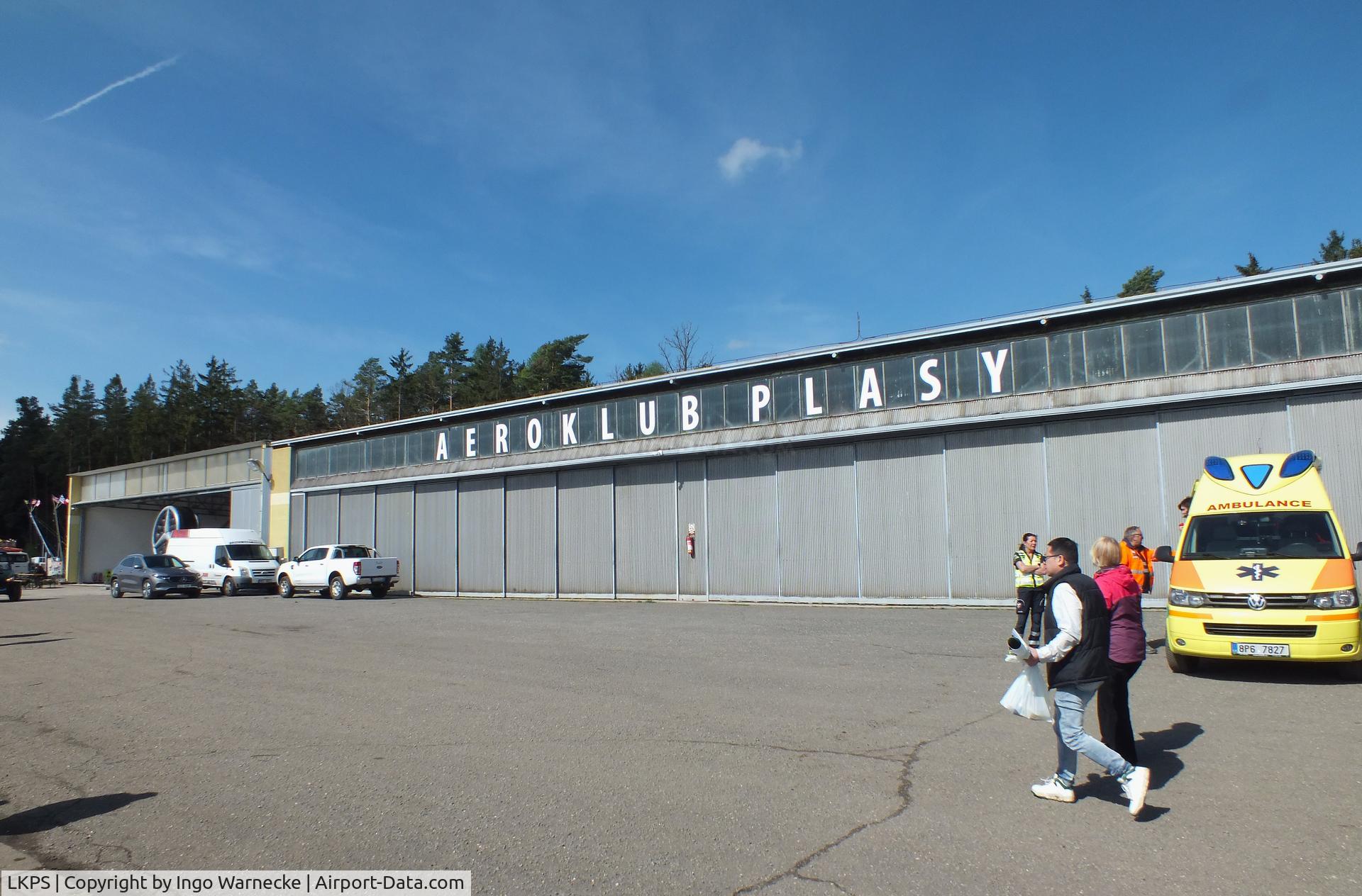 Plasy Airport, Plasy Czech Republic (LKPS) - hangars at Plasy airfield during 2025 Plasy den ve vzduchu airshow
