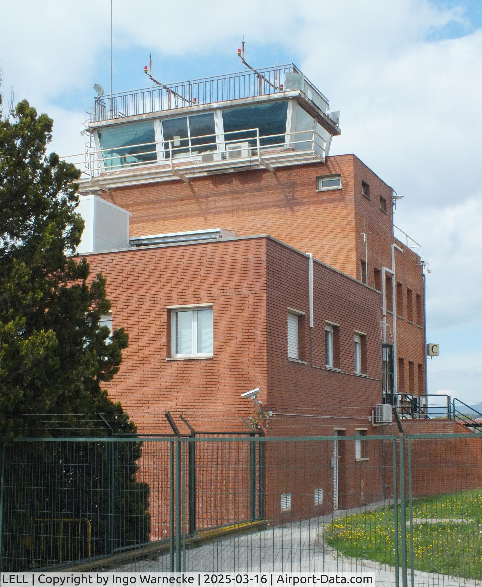 LELL Airport - airside view of tower/terminal in the southern part of Sabadell airport