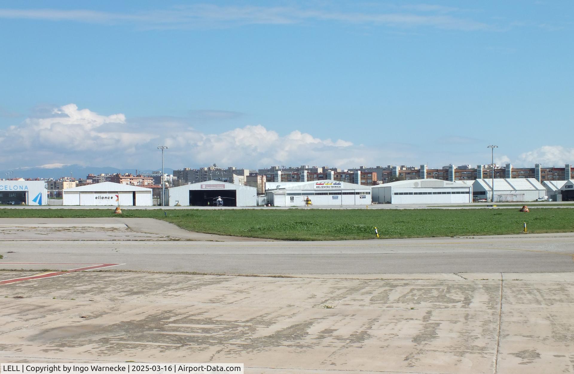 LELL Airport - central hangars in the northern part of Sabadell airport