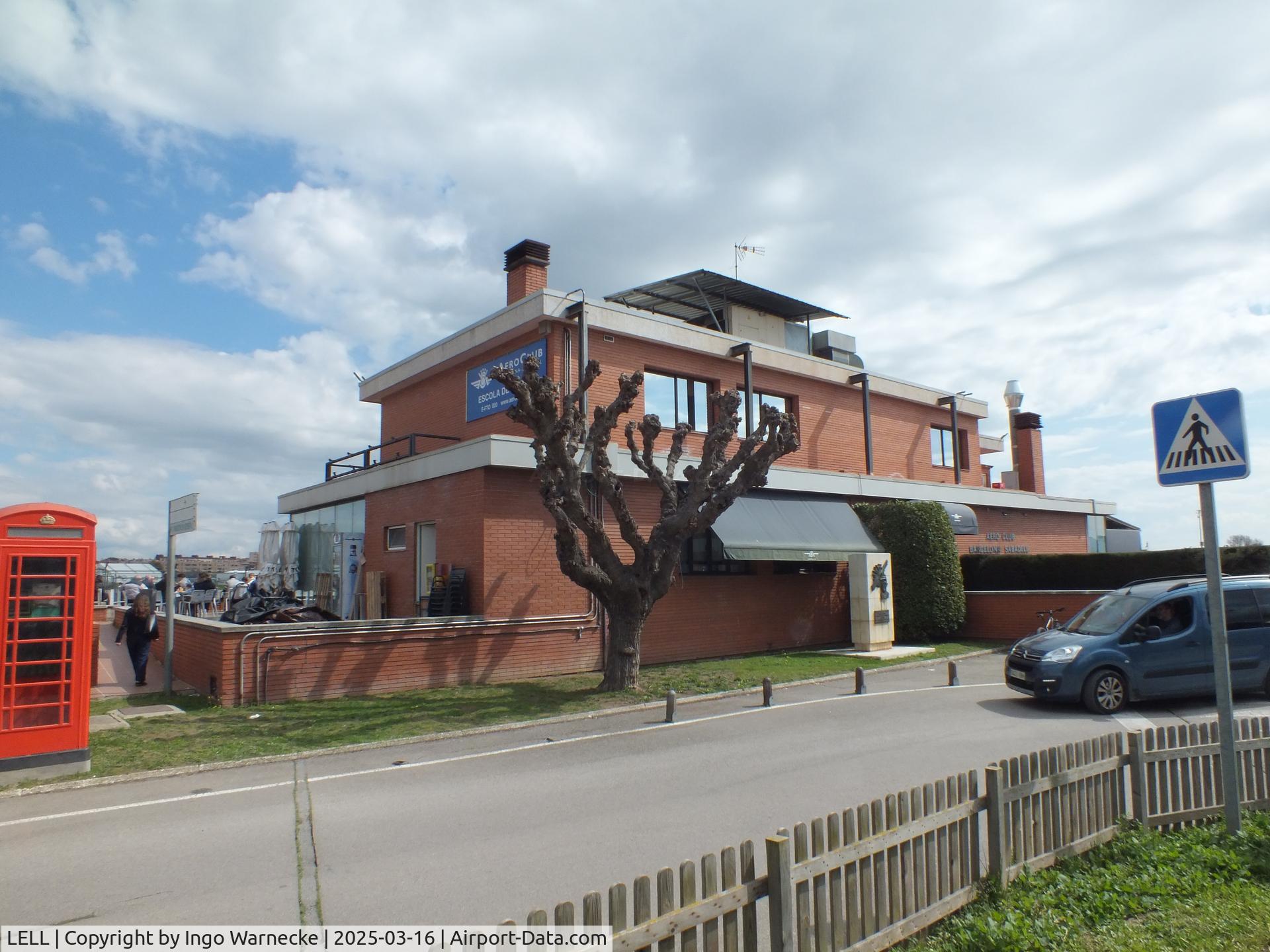 LELL Airport - building of the Aero Club Barcelona Sabadell and airport restaurant in the southern part of Sabadell airport
